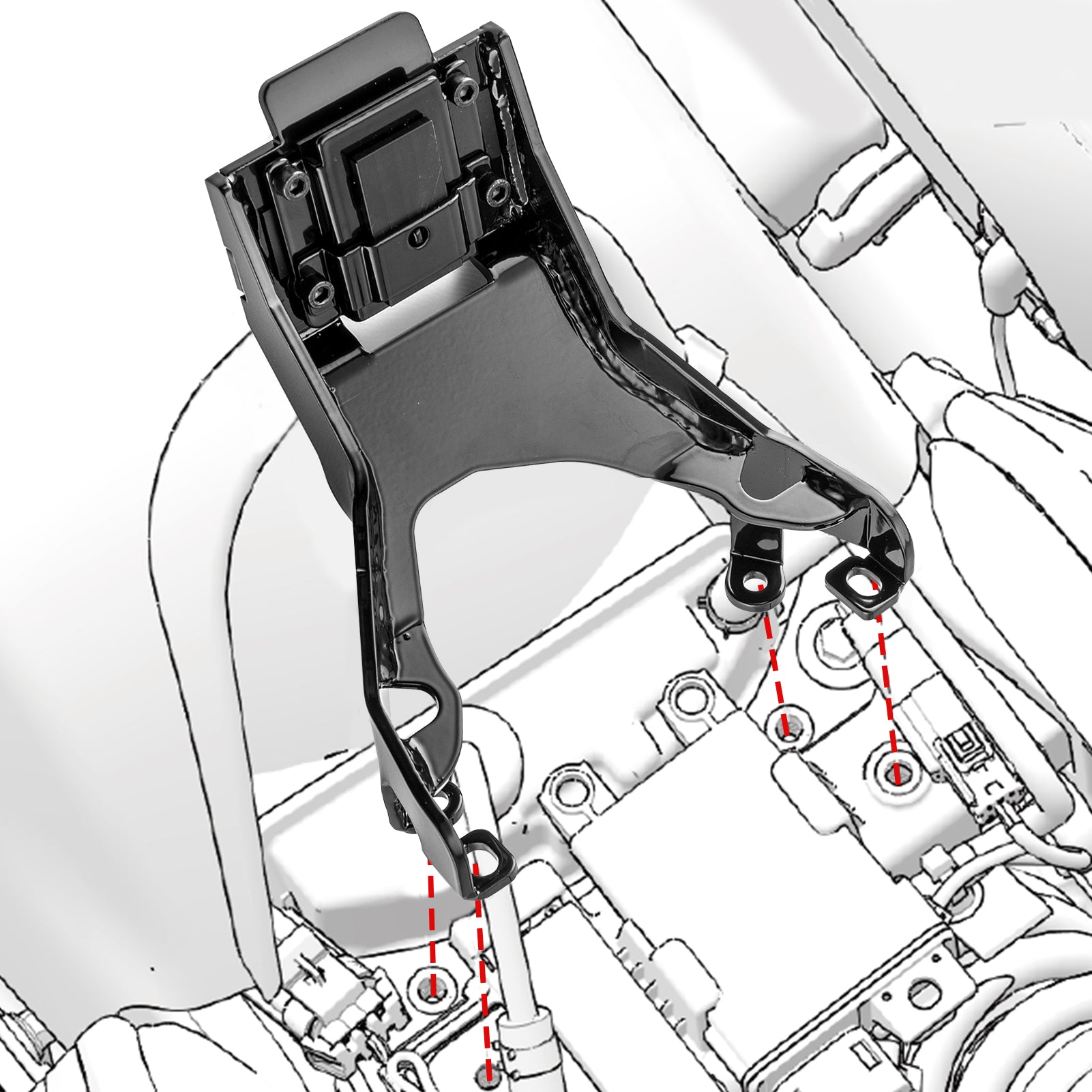 2020-2024 Indian Pursuit Challenger Chieftain Roadmaster Steel Rider Backrest Mount OEM 2884178 - Perfect for Long Distance Cruising and Comfortable Riding