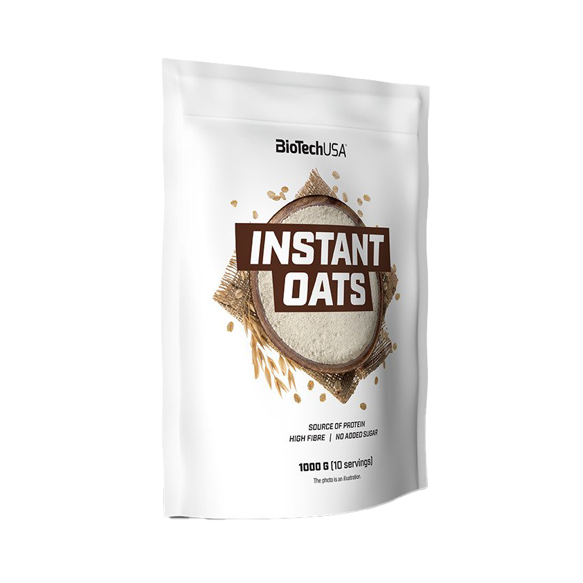 BioTechUSA Instant Oats - Unflavored 1000g | Quick & Healthy Breakfast | High Protein Oatmeal for Fitness & Weight Loss | Perfect for Smoothies, Baking & Post-Workout Meals