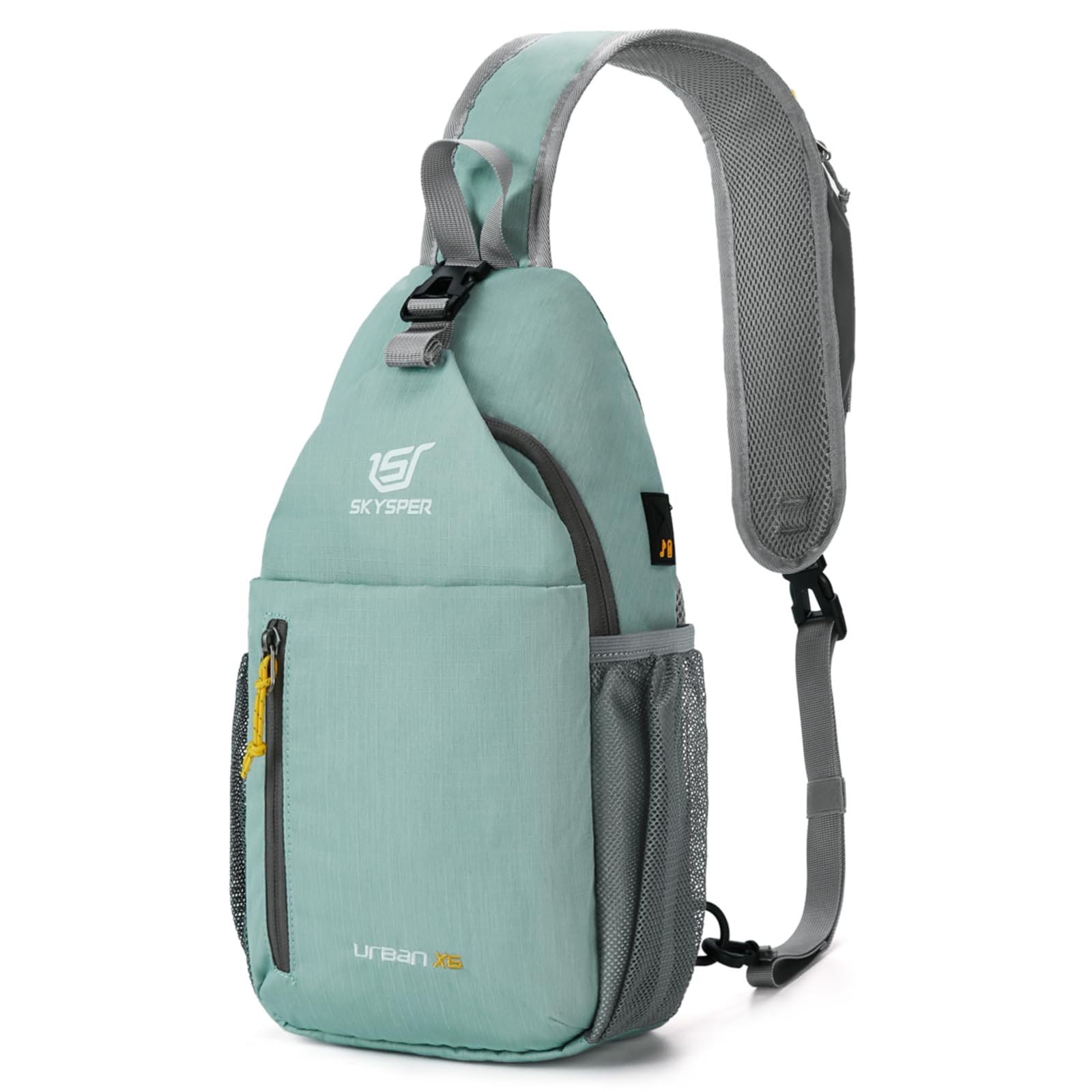 SKYSPER Crossbody Sling Bag for Men & Women - Lightweight Chest Shoulder Backpack for Travel, Hiking, Gym & Daily Use (Mint Green) | Compact Daypack with Adjustable Strap | Perfect for Commuting, Shopping & Outdoor Activities