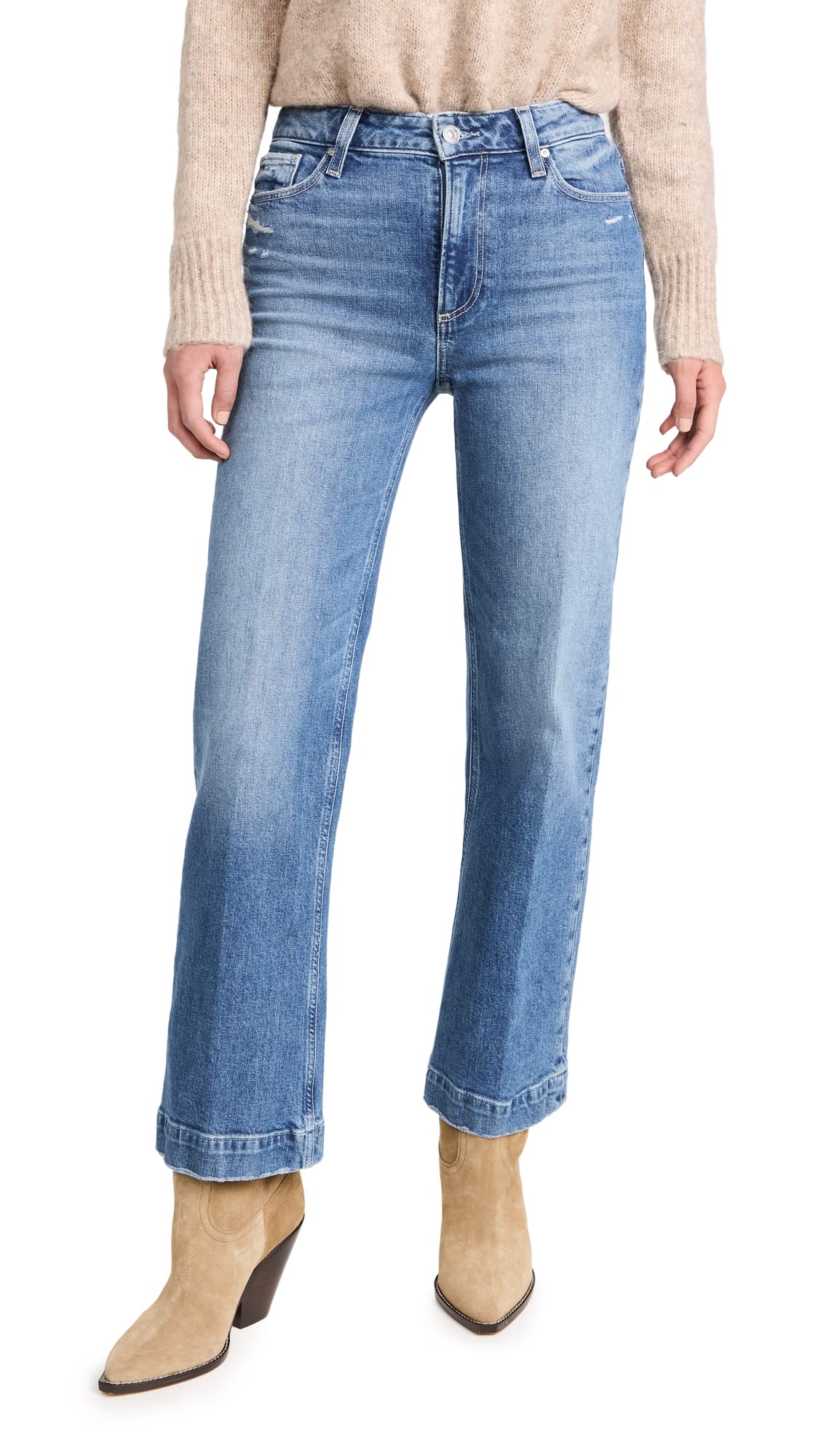 PAIGE Women's High-Rise Ankle Jeans - Slim Fit Stretch Denim Pants for Casual & Work Wear | Perfect for Everyday Outfits & Office Looks