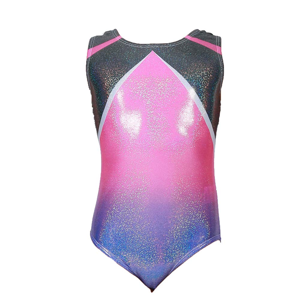 Sparkly Rainbow Gymnastics Leotards for Girls 2-11 Years | One-Piece Athletic Dance Leotard | Perfect for Ballet, Cheerleading & Gymnastics Practice