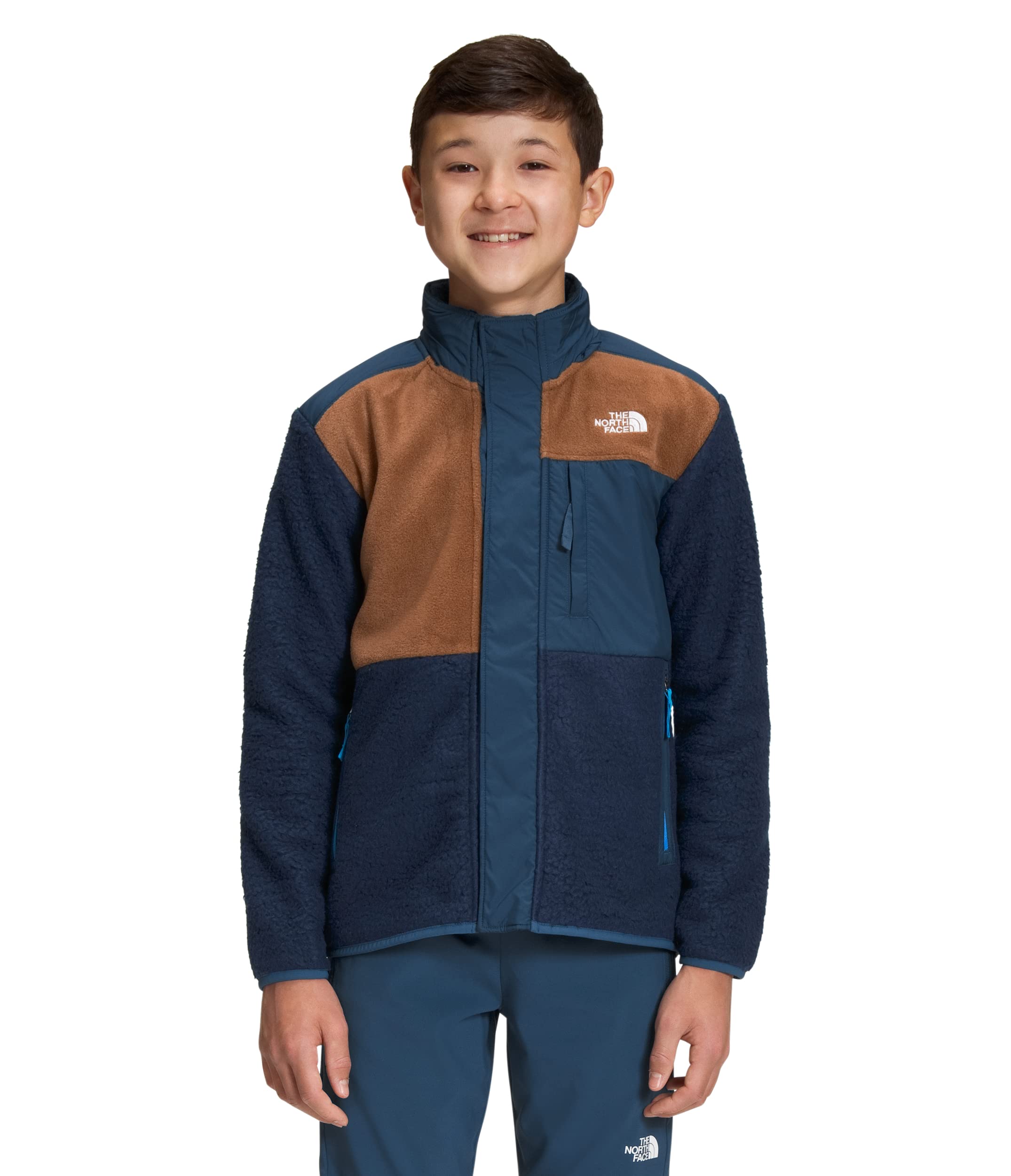THE NORTH FACE Boys' Forrest Mixed-Media Full Zip Fleece Jacket - Warm Winter Outerwear for Kids' Outdoor Activities, Hiking & School