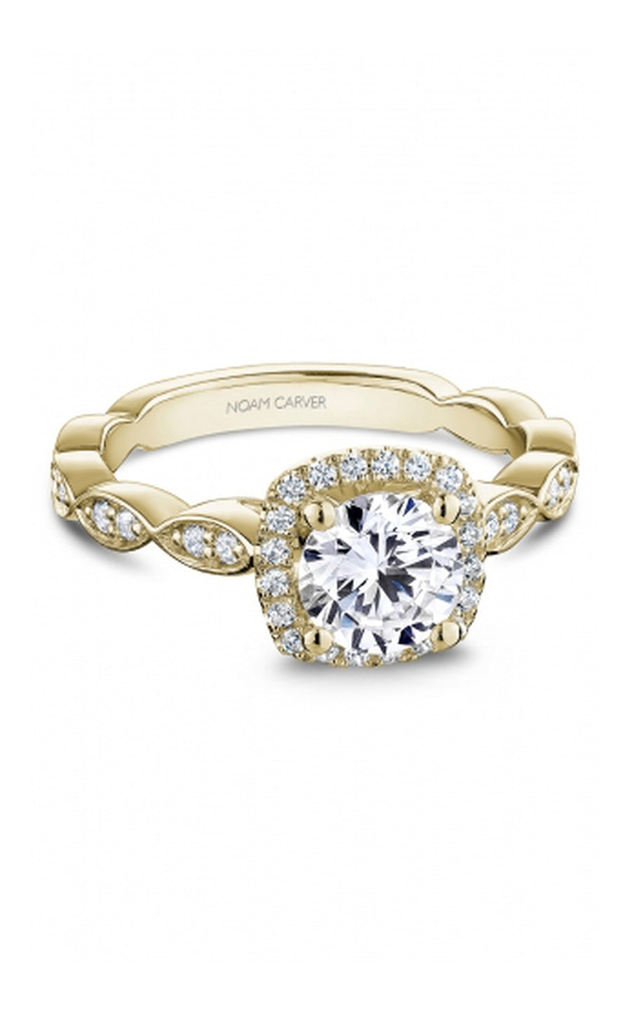 Noam Carver Bridal Engagement Ring R056 01YA - 14K White Gold Diamond Wedding Ring for Women - Perfect for Proposals, Anniversaries & Special Occasions