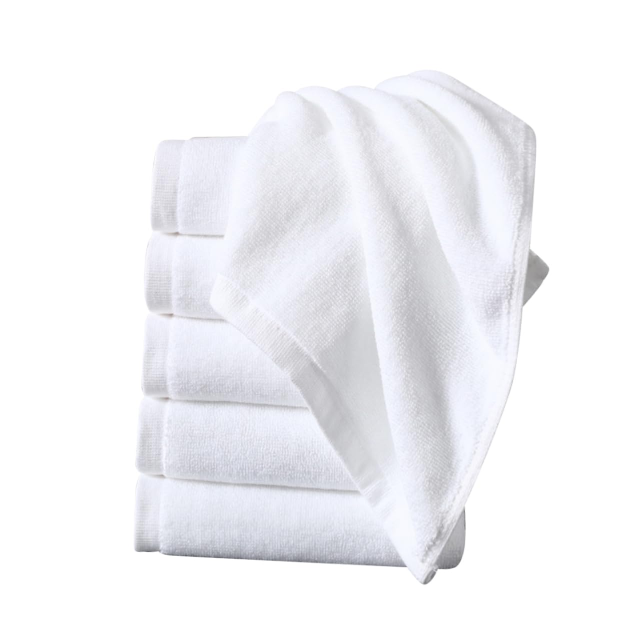 iPetboom 4-Pack Premium Cotton & Microfiber Bath Towels - Soft Facial Cleansing Towels, Thick Makeup Remover & Face Washing Towels (White) - Perfect for Spa, Hotel & Daily Skincare Routine