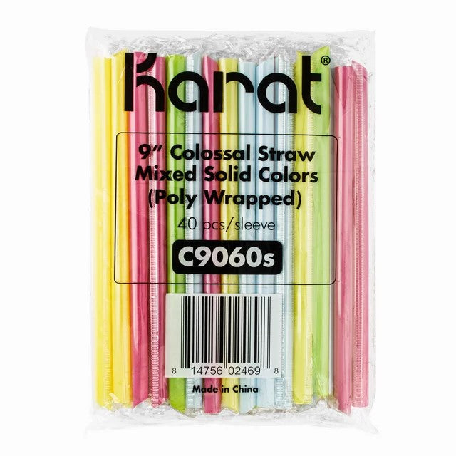 9-Pack Assorted Boba Straws (40 Count) - Reusable Bubble Tea Straws for Smoothies, Milk Tea & Iced Coffee | Perfect for Home, Cafe & Party Use