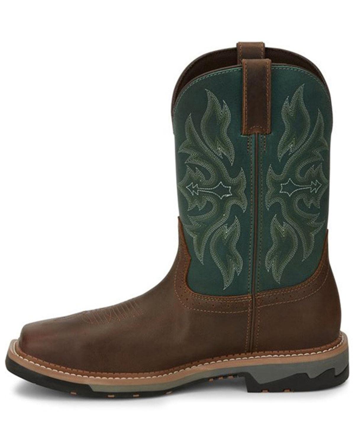Justin Men's Bolt Western Work Boot - Composite Toe Safety Shoes for Construction & Ranch Work - Durable Leather Work Boots for Outdoor Jobs & Heavy Duty Use