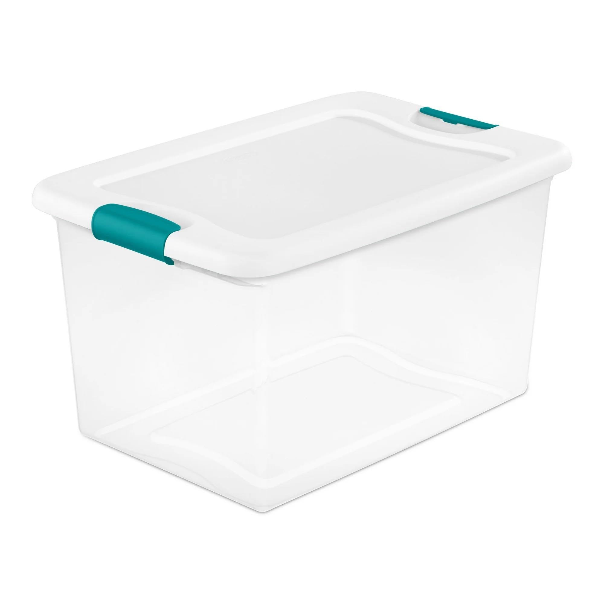 64 Qt Clear/White Stackable Latching Storage Bins with Secure Lid - Set of 6 for Holiday Decor, Seasonal Organization & Home Storage Solutions