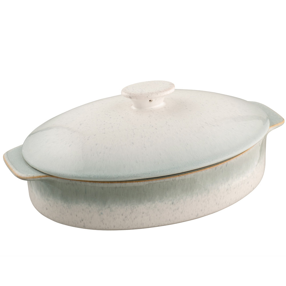 Belleek Living Tivoli Oval Lidded Baker - Ceramic Casserole Dish with Lid, Oven Safe Stoneware for Baking, Serving & Storage | Perfect for Casseroles, Roasts & Holiday Meals