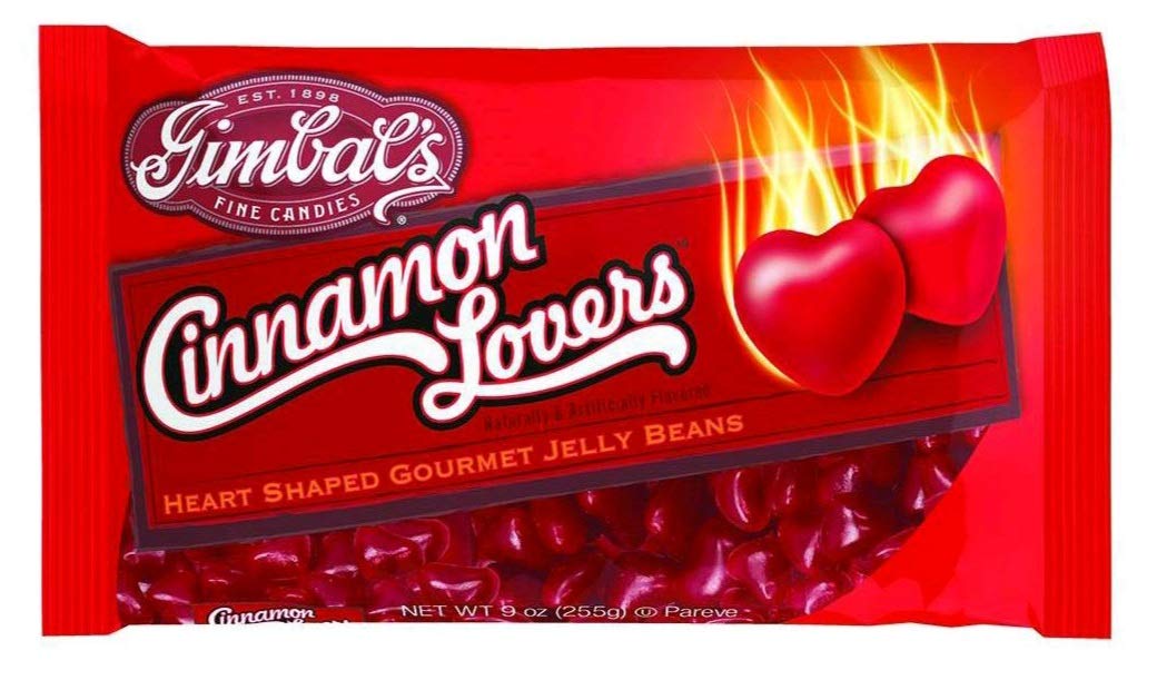Heart-Shaped Cinnamon Jelly Beans Candy - Gluten Free Valentine's Day Gifts - 9oz Bag (6 Pack) - Perfect for Party Favors, Holiday Treats & Sweet Surprises