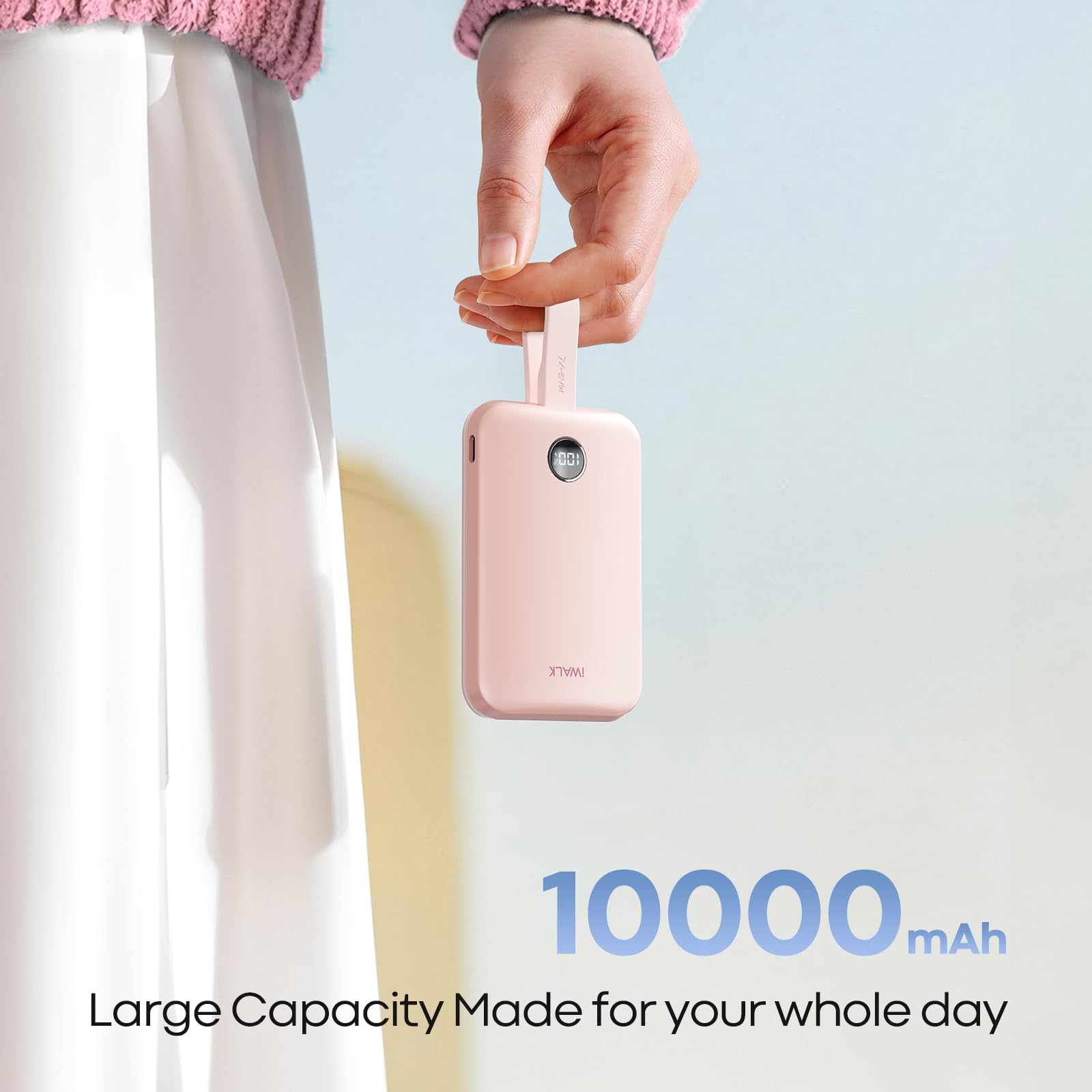 iWALK Magnetic Portable Charger 10000mAh - Qi2 Certified 15W Wireless Power Bank with 30W Fast Charging, USB-C Cable & LED Display for iPhone 16/15/14/13/12 Series & Samsung Galaxy S24 - Perfect for Travel, Outdoor Adventures & Daily Commute