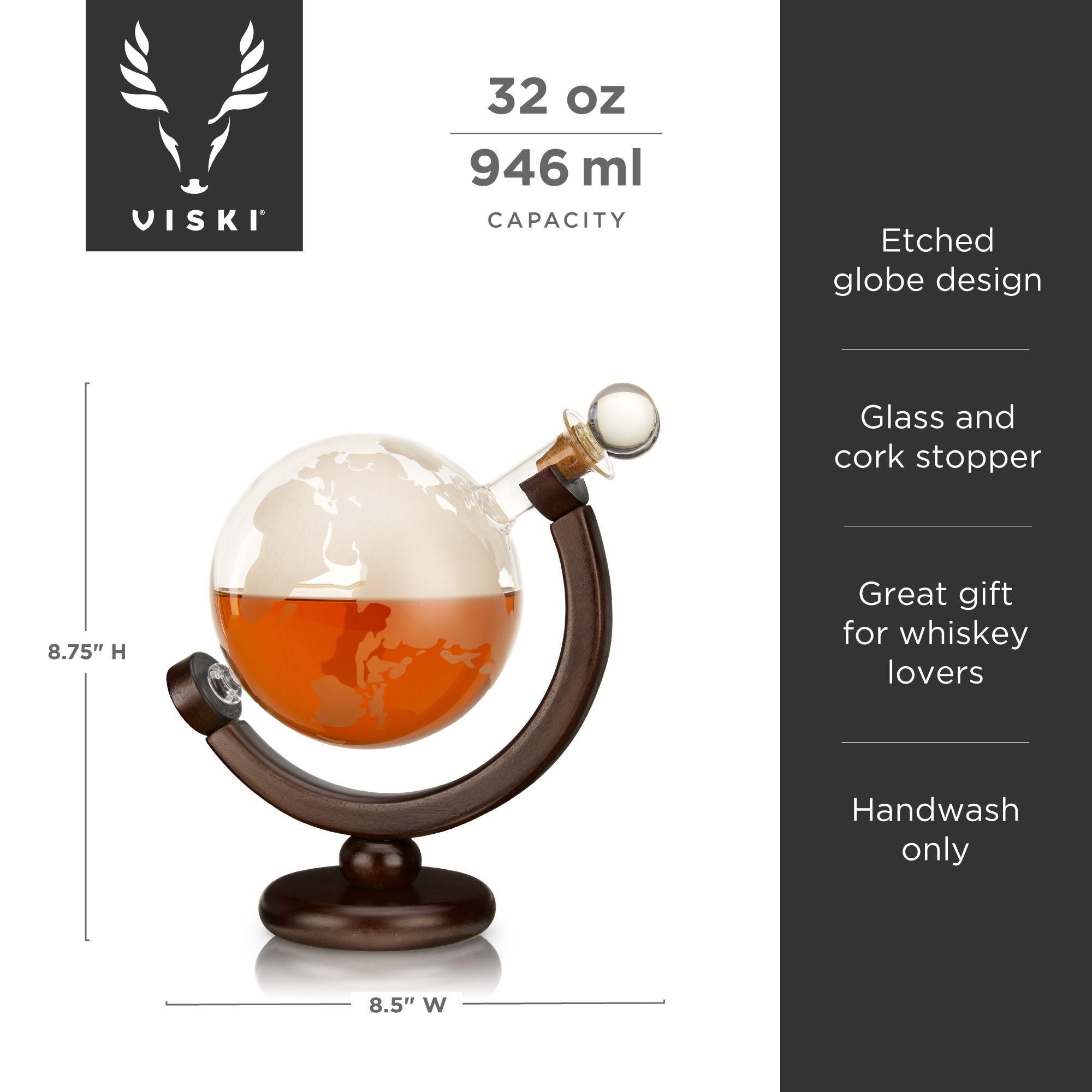 Premium Crystal Liquor Decanter Set with Elegant Stopper - Perfect for Whiskey, Brandy, and Wine - Ideal for Home Bars, Gifts, and Entertaining