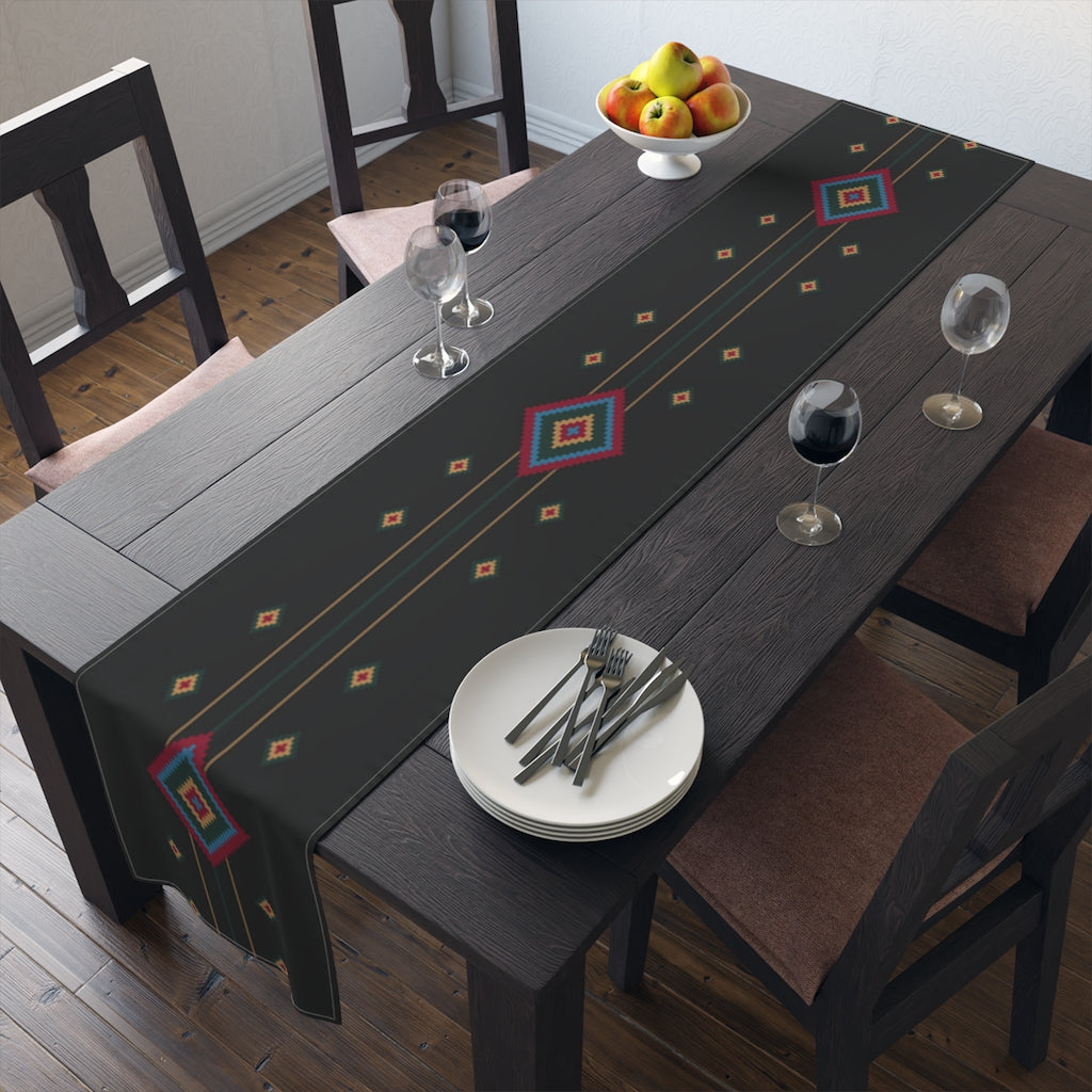 Black Diamond Southwestern Table Runner - Elegant Kitchen & Dining Table Linens Cloth for Home Decor, Party & Holiday Dinner Settings