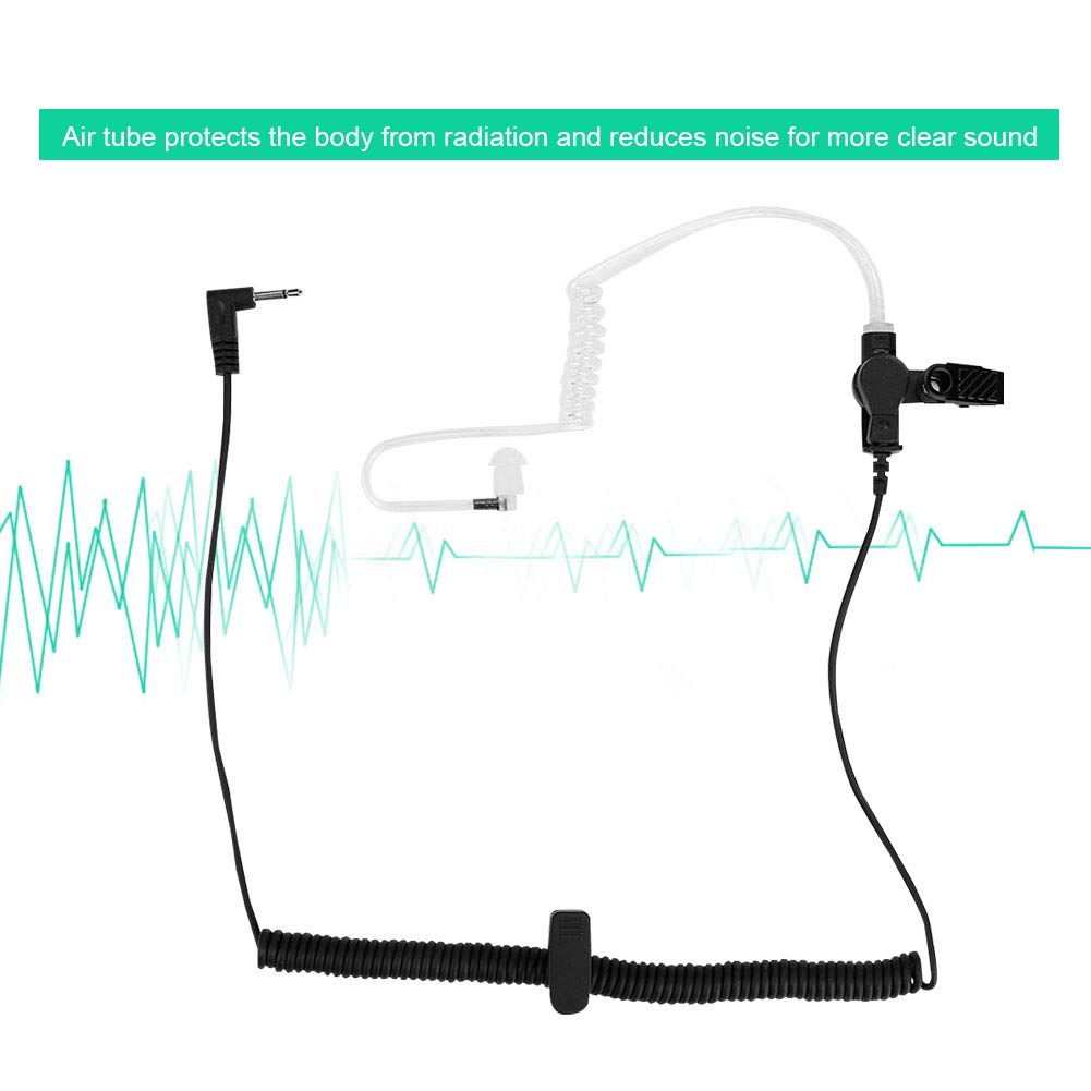 3.5mm M Head Convert Acoustic Tube Earpiece Ear Hook - Clear Coil Tube Earbud for Walkie Talkie & Two Way Radio Headsets - Ideal for Patrolmen, Security Guards, Hotel Staff & Event Ceremonies (Discreet Communication Solution)