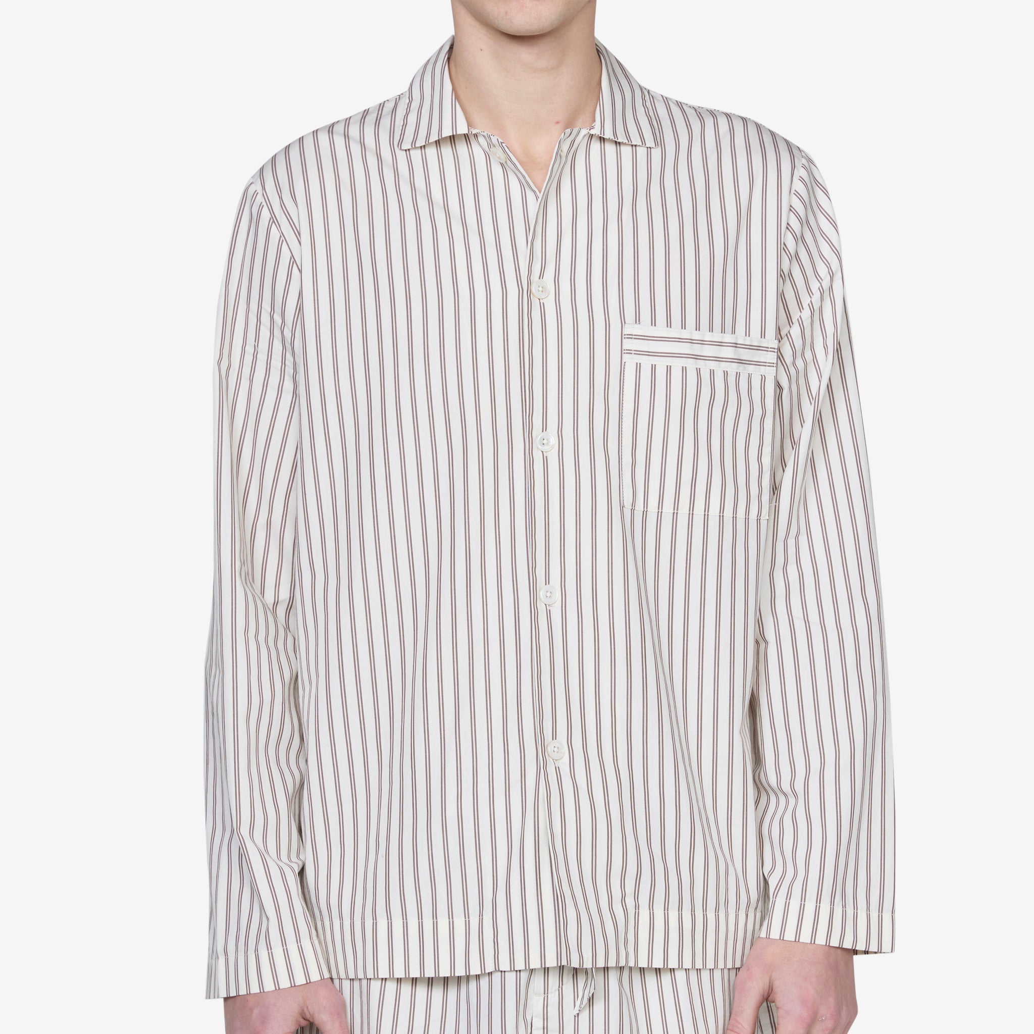 Premium Cotton Poplin Pajama Shirt - Hopper Stripes Design for Men & Women | Comfortable Sleepwear for Home, Travel & Lounge