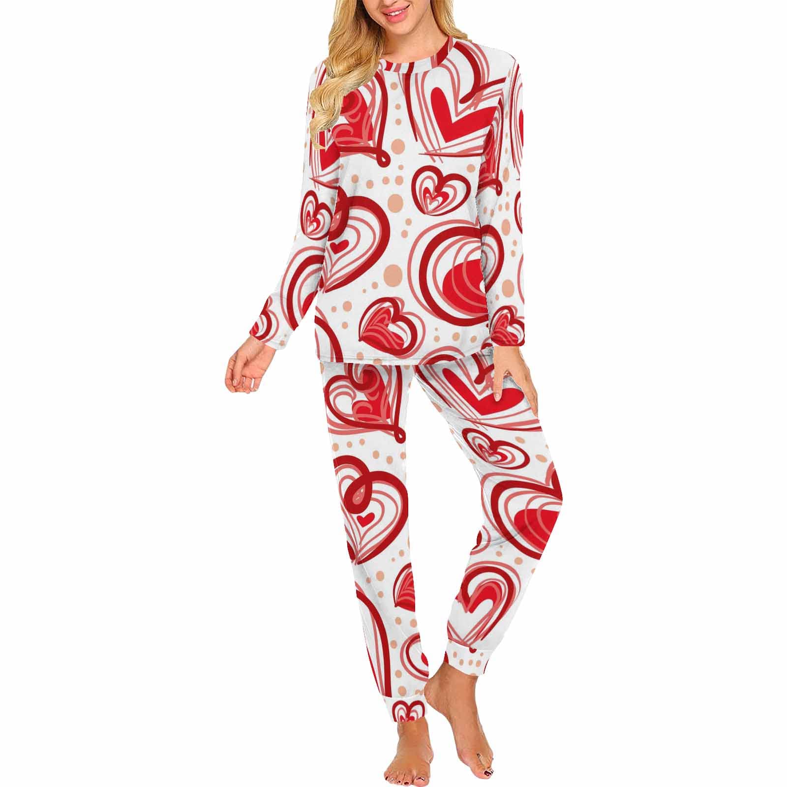 **InterestPrint Colorful Circles Women's Pajama Set - 2-Piece Long Sleeve Lounge Set, Soft Sleepwear & Loungewear for Women - Perfect for Relaxing at Home, Sleepovers, and Cozy Evenings**