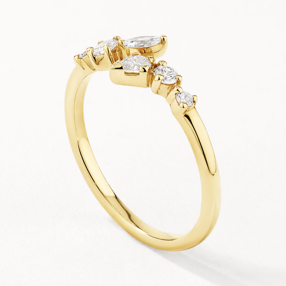 0.25ct Lab Grown Diamond Bypass Ring in 10k Gold - Eco-Friendly & Affordable Engagement Ring for Women | Perfect for Proposals, Anniversaries & Special Occasions