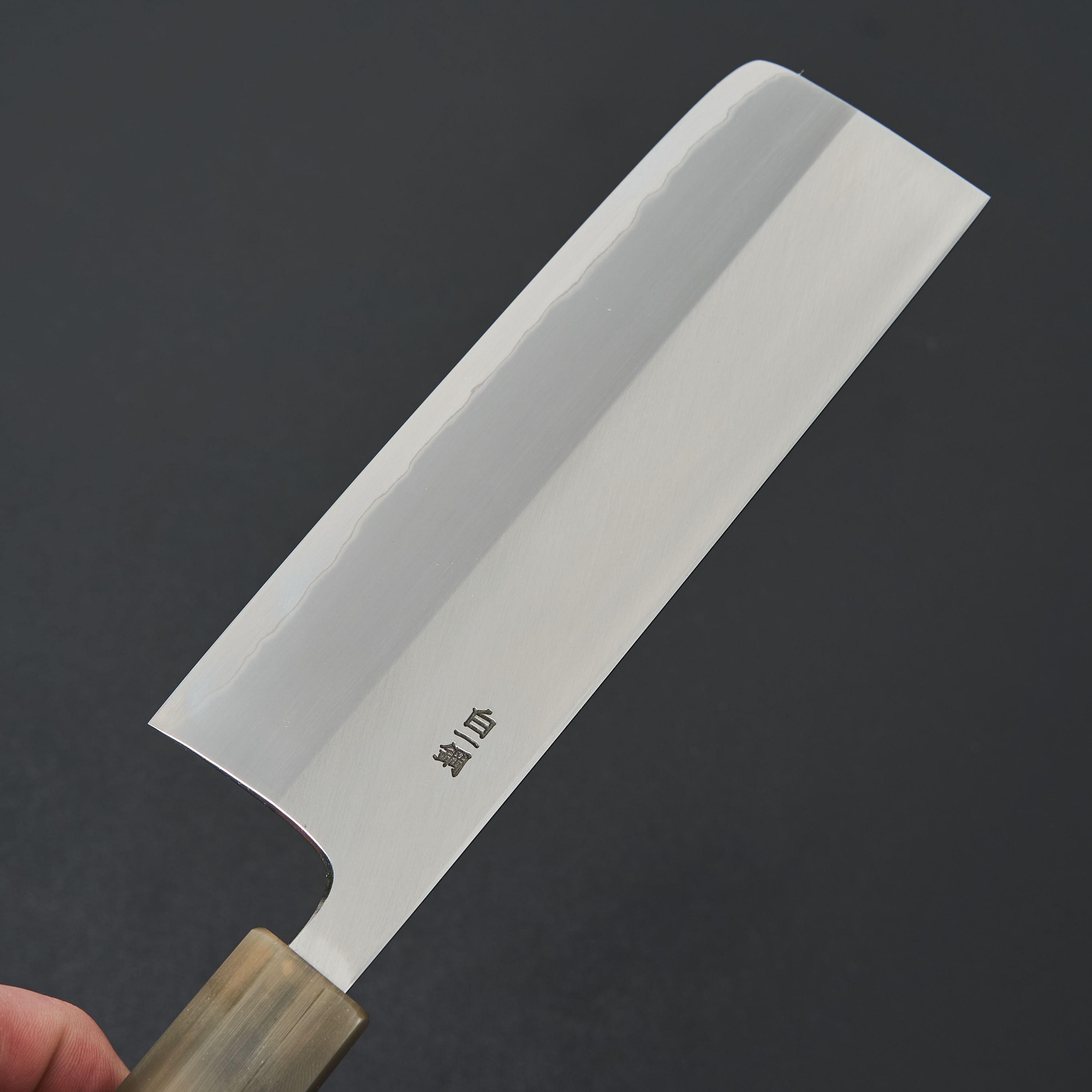 Hitohira Togashi White #1 Stainless Clad Nakiri Knife 180mm with Taihei Ebony Handle - Japanese Chef Knife for Precise Vegetable Chopping & Slicing - Perfect for Home Cooks & Professional Kitchens