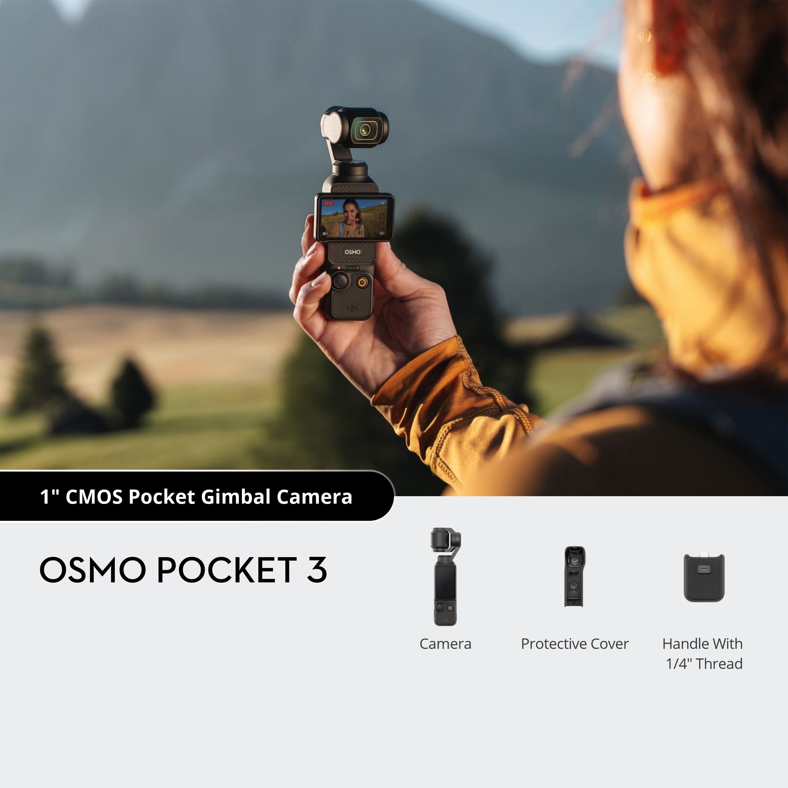 DJI Osmo Pocket 3 Handheld 4K Gimbal Stabilizer for Vlogging, Travel & Action Shots - Compact Camera Stabilizer for Smooth Videos & Photos