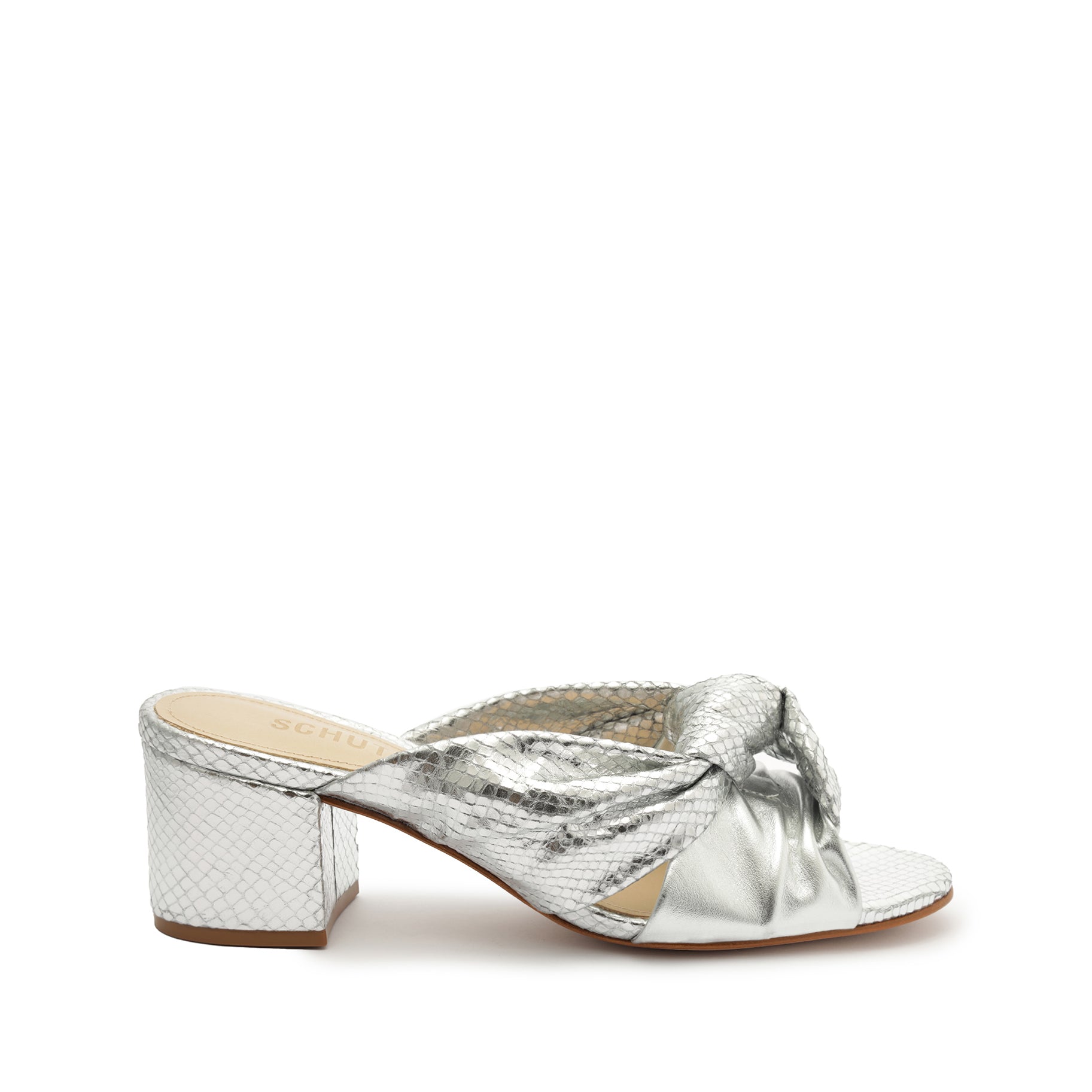 Mindy Mid Block Heel Metallic Sandals for Women - Comfortable Chunky Heel Dress Sandals for Summer, Parties & Weddings