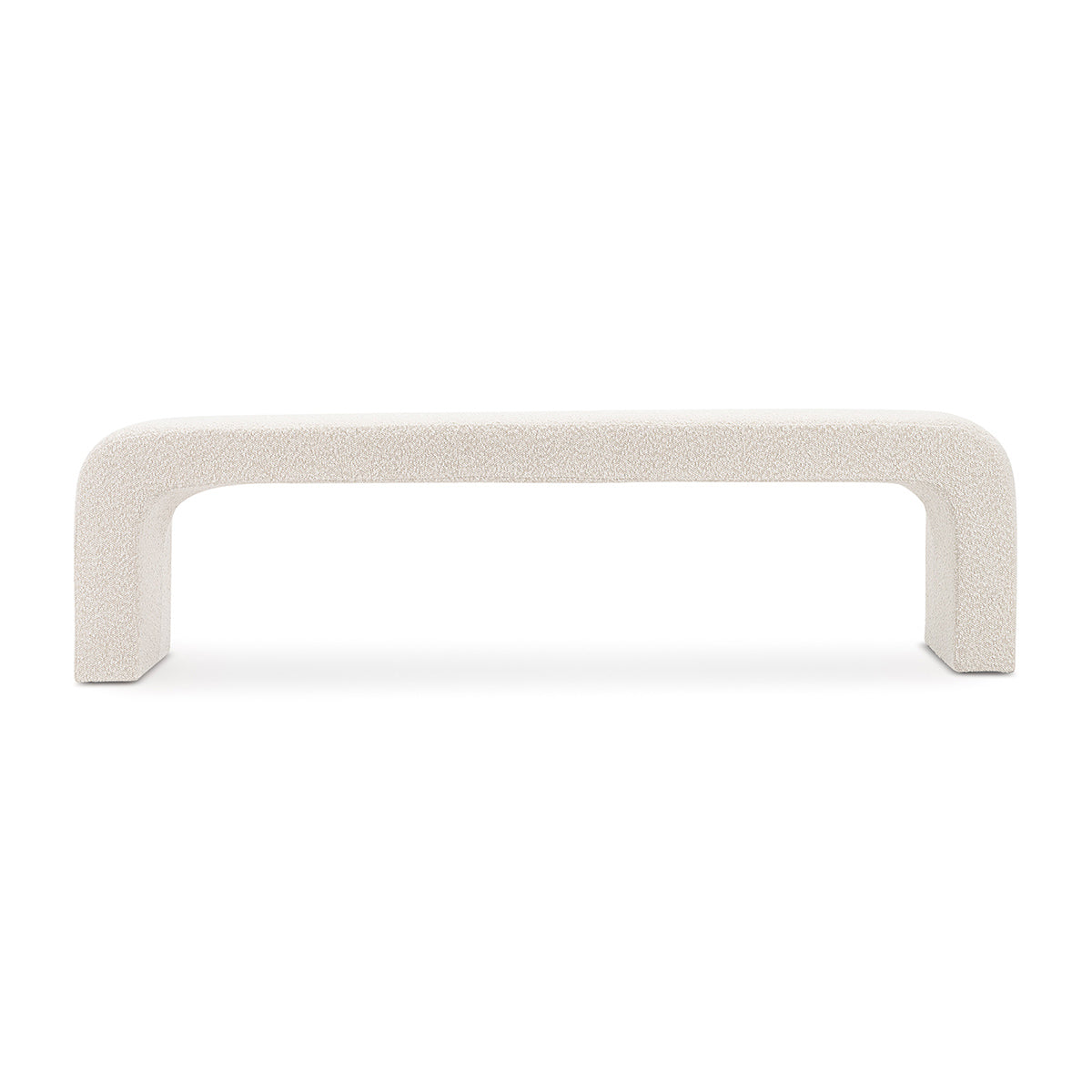 Camille Boucle Arch Bench - Modern Upholstered Accent Bench with Curved Design for Living Room, Bedroom, or Entryway