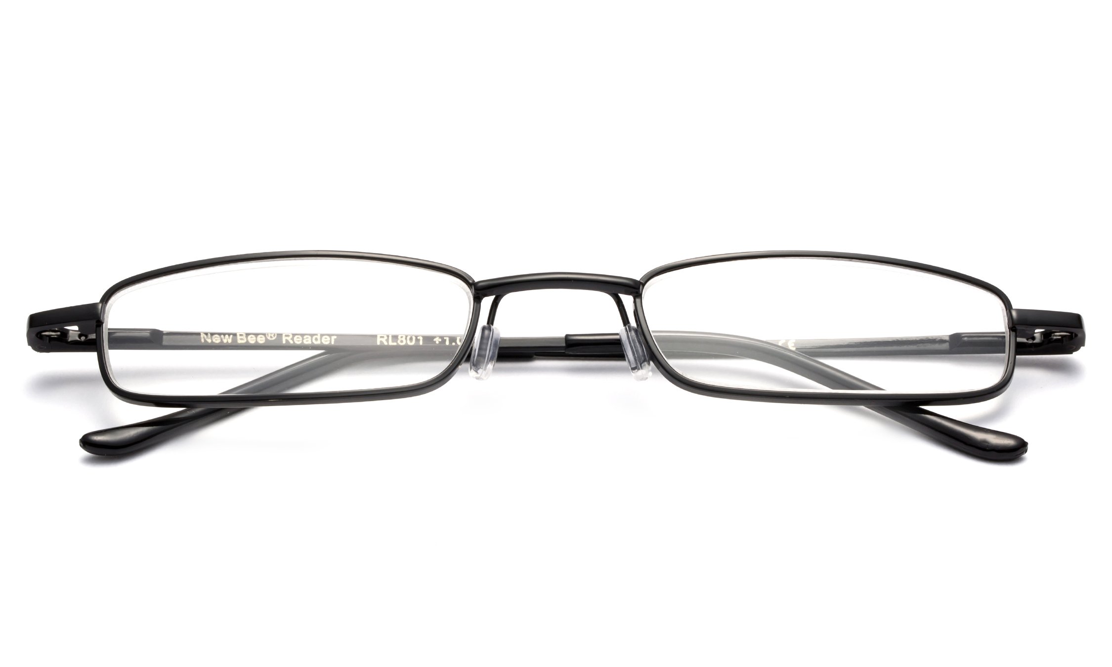 Ultra Compact Spring Temple Reading Glasses with Portable Pocket Clip & Aluminum Case - Lightweight Readers for Men & Women - Perfect for Reading, Travel, and Everyday Use