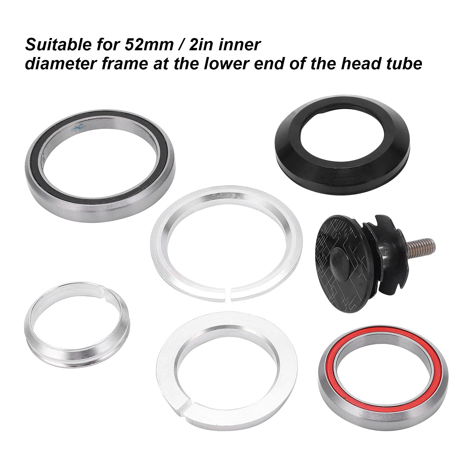 Keenso 41.8-52mm M4/M5 Mountain Bike Headset Bearings - Straight Tapered Tube Replacement Parts for Road & MTB Bicycles | Durable Cycling Components for Smooth Steering & Shock Absorption