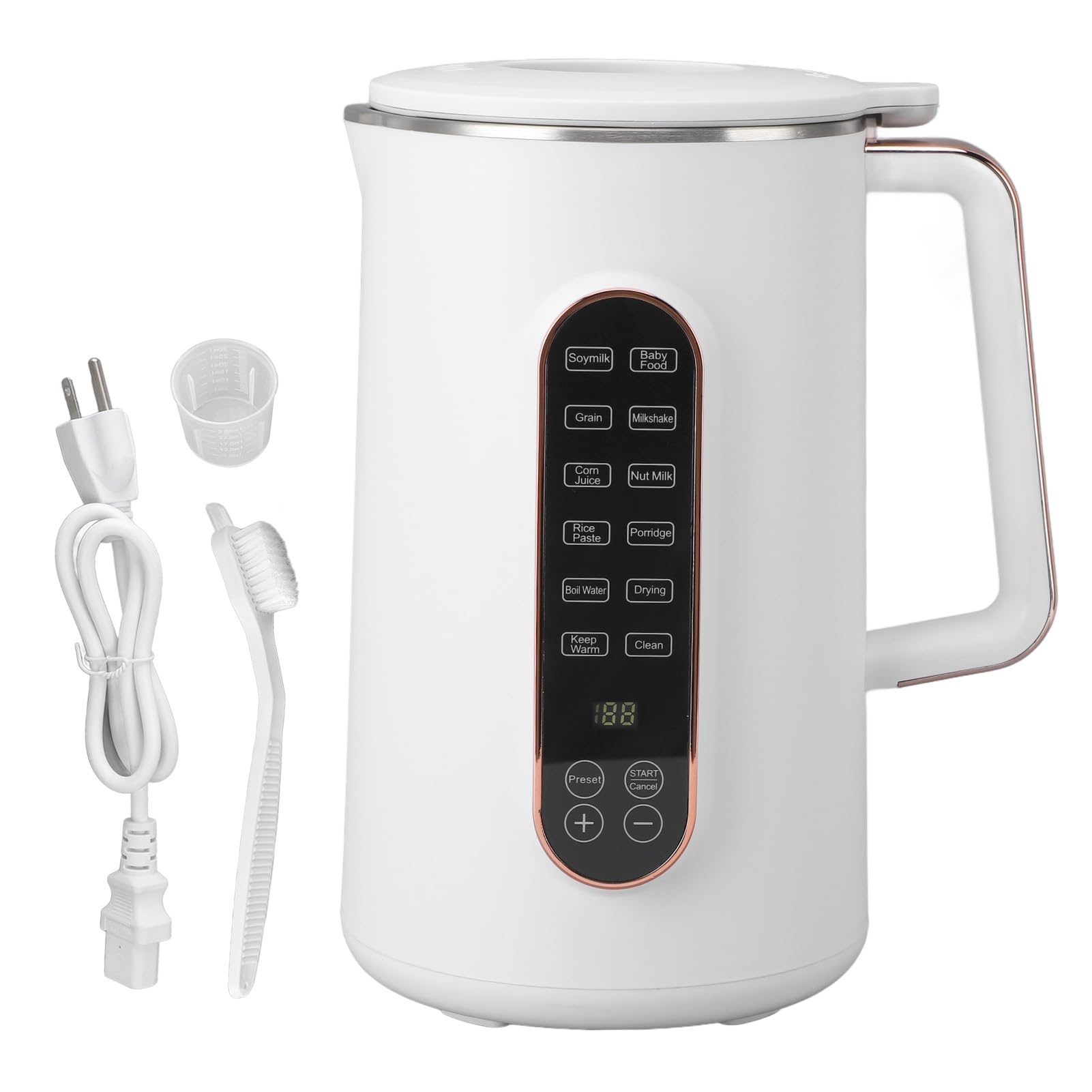 Smart Touch Nut Milk Maker with 10 Stainless Steel Blades - 110V US Plug Soy Milk Machine for Home Kitchen - Perfect for Almond Milk, Oat Milk & Healthy Plant-Based Drinks