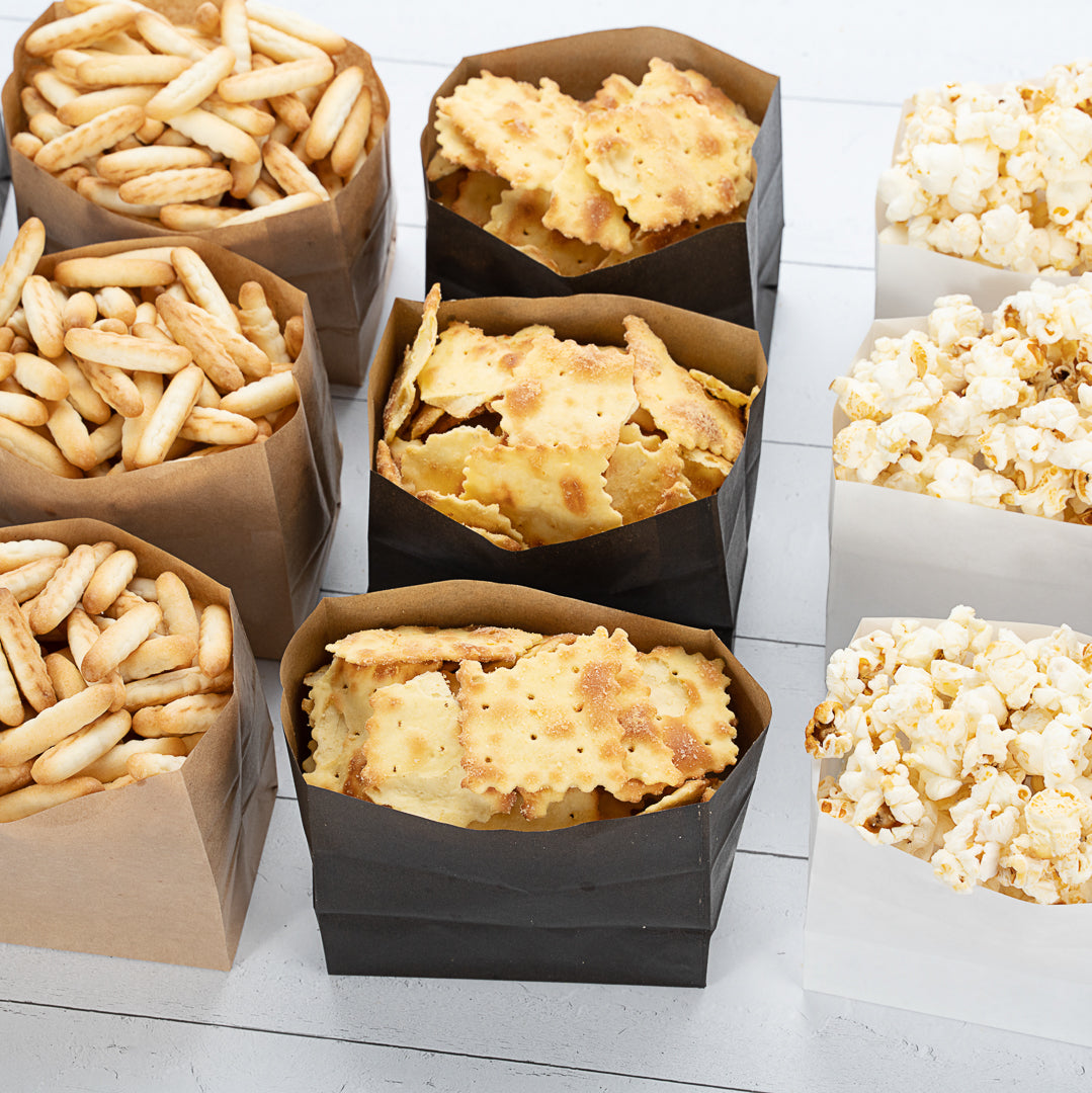 Eco-Friendly Black Paper Snack Bags 4.25