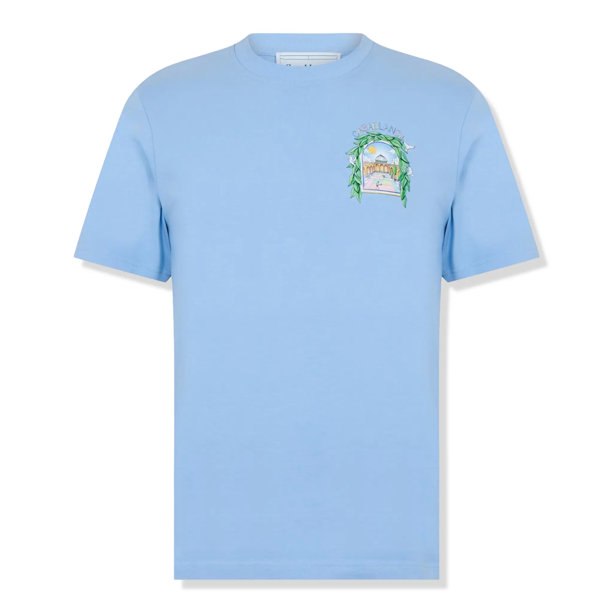 Casablanca Casa Larche Tennis Blue T-Shirt for Men - Premium Cotton Short Sleeve Tee - Perfect for Casual Wear, Sports & Summer Outfits