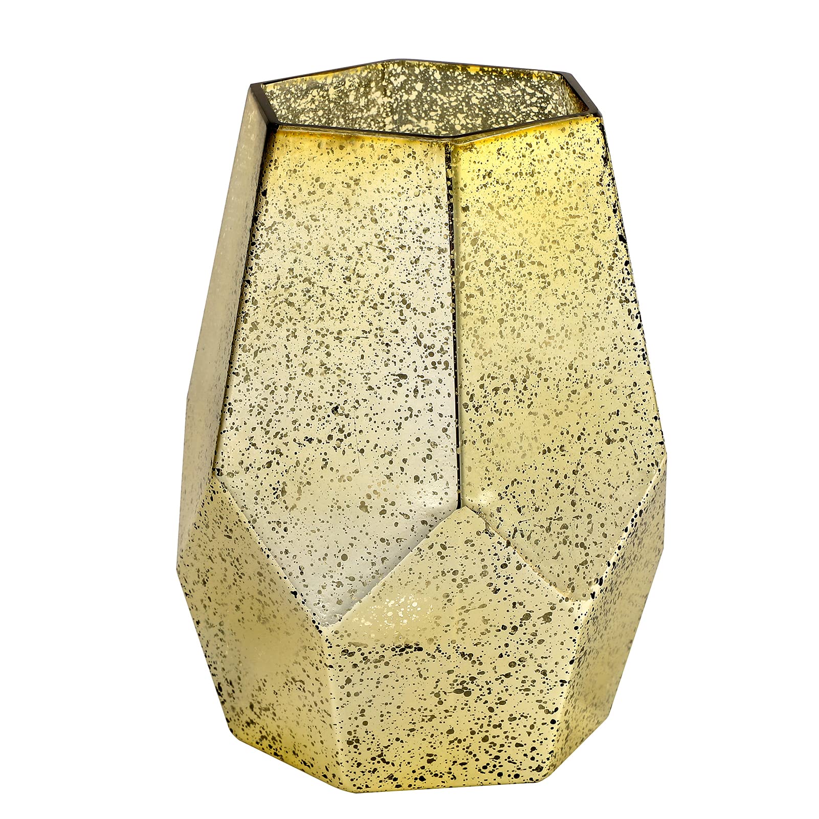 G Mercury Glass Votives - Elegant Pentagonal Cube Tealight Candle Holders for Home Decor, Wedding Centerpieces & Party Table Decorations - Perfect for Meditation, Romantic Dinners & Holiday Celebrations