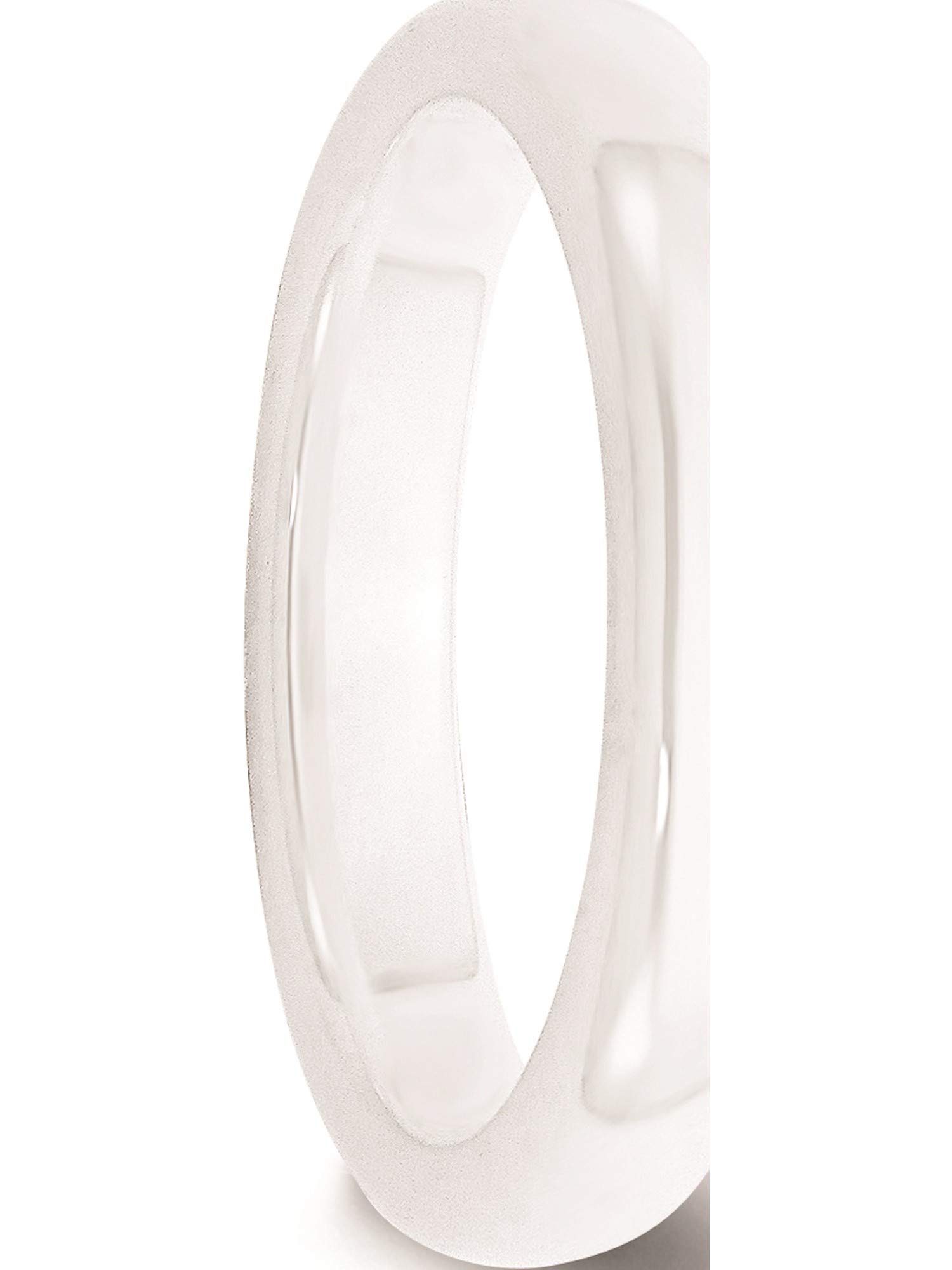 4mm Polished Ceramic White Ring Band - Size 8 | Durable & Hypoallergenic Wedding Band for Men & Women | Perfect for Everyday Wear, Anniversary Gifts & Special Occasions