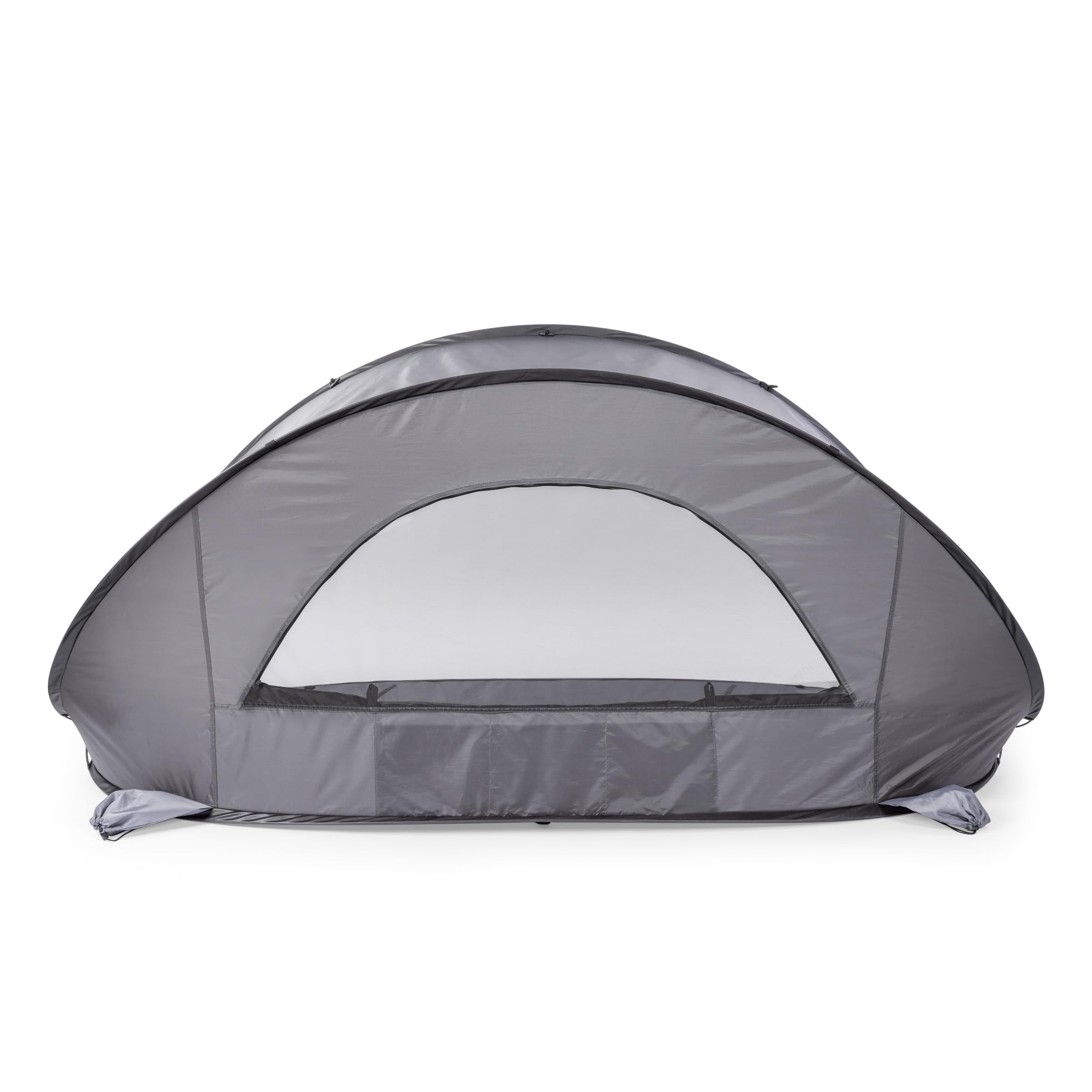 ONIVA by Picnic Time - Manta Portable Pop Up Beach Tent - Lightweight Sun Shelter for Outdoor, Camping & Travel - Gray with Black Accents - Perfect for Beach Days, Picnics & Backyard Relaxation