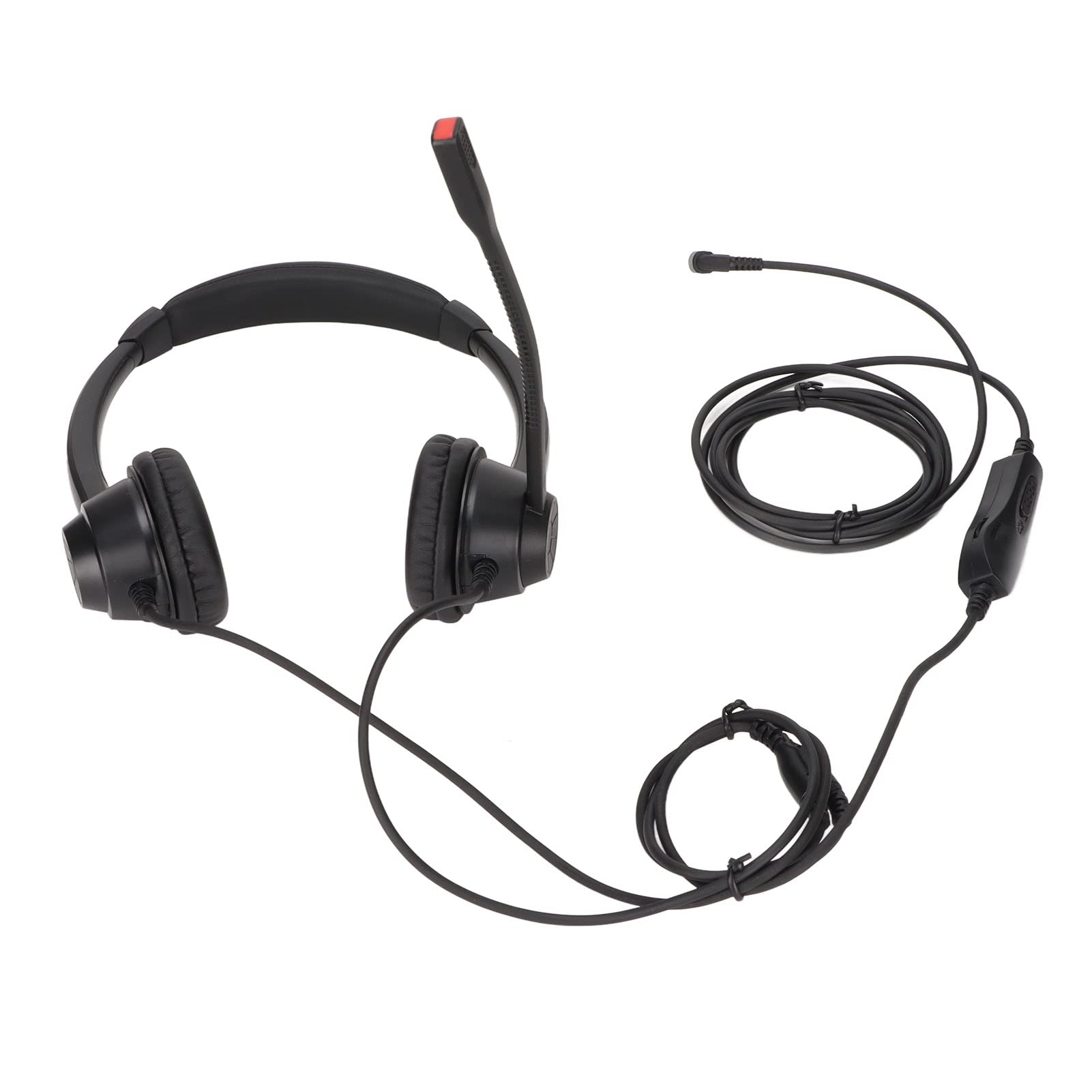 Best Corded Telephone Headset with Flexible Headband & Soft Earmuffs - Binaural Call Center Headphones with 2.5mm Plug for Landline Phones - Perfect for Telemarketing, Customer Service & Office Communications
