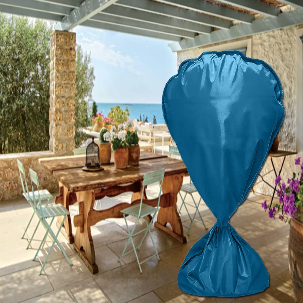 Heavy Duty 420D Waterproof Electric Fan Dust Cover - Washable & Durable Protective Sleeve for Pedestal Stand Fan, Floor Fan | Indoor & Outdoor Use, Home, Office, Patio Protection - Blue