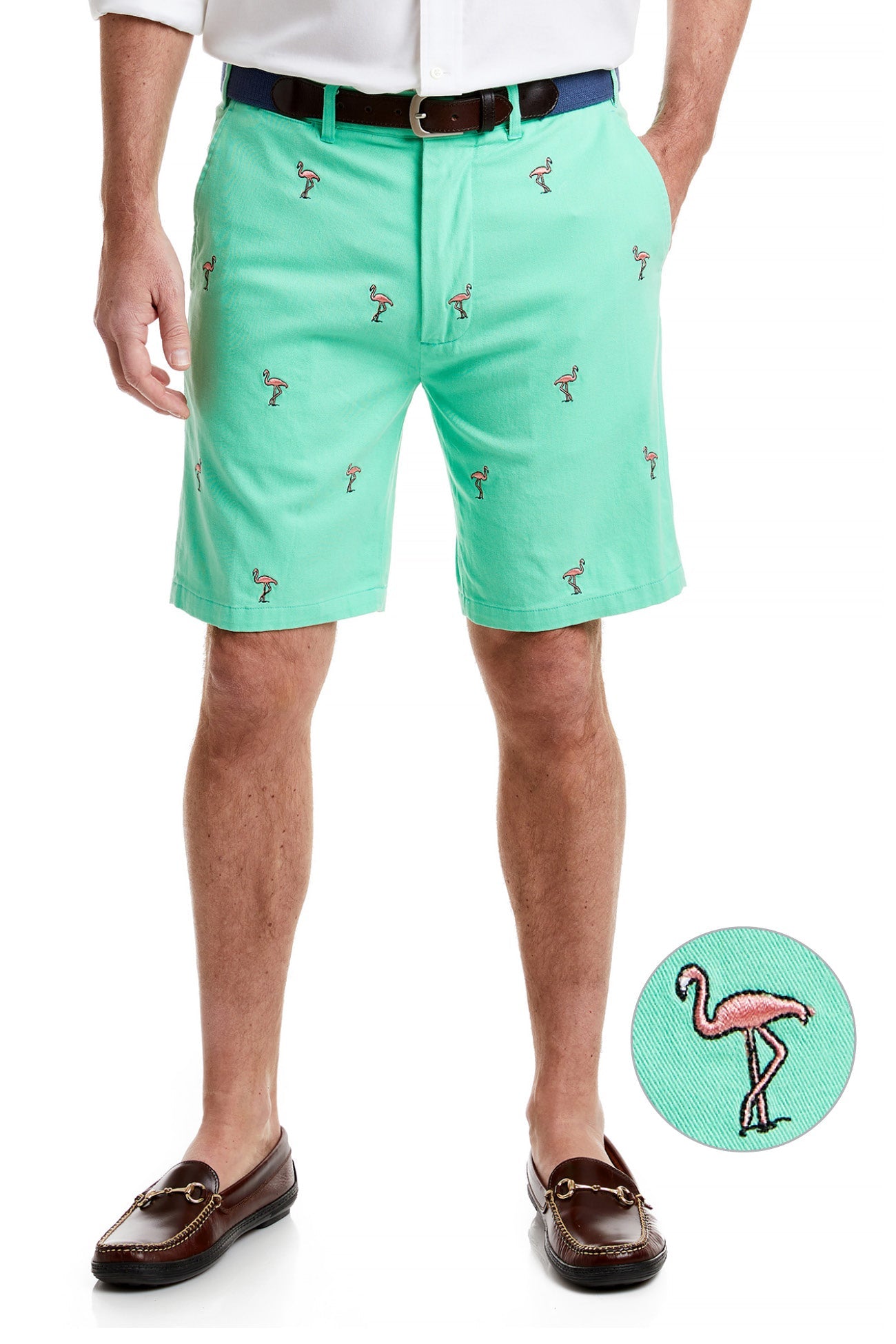 Cisco Short Sleeve Spring Green T-Shirt with Flamingo Print - Casual Summer Wear for Men & Women