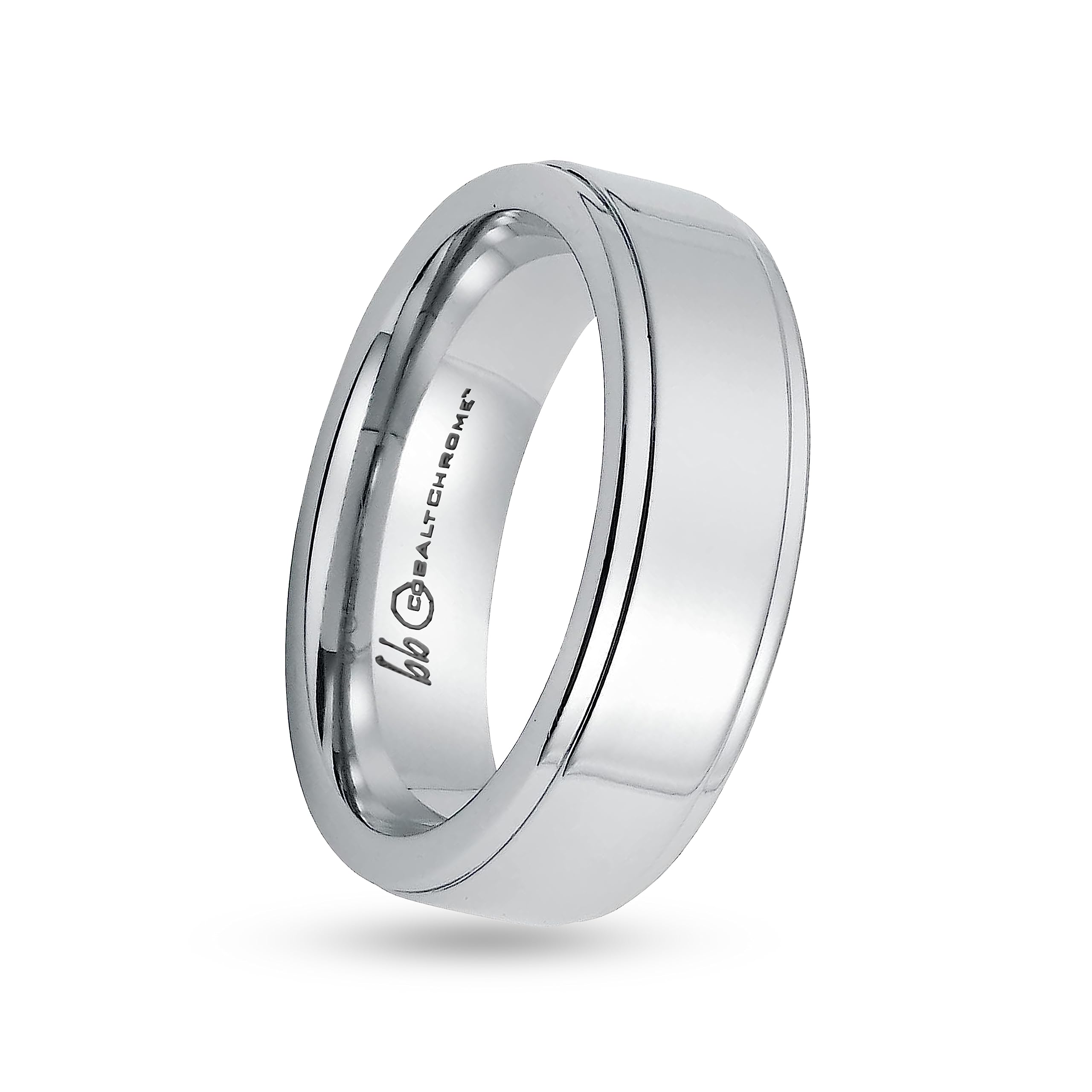 Boston Bay Diamonds Silver Cobalt Chrome Unisex Comfort Fit Wedding Band - 6mm & 7mm Sizes for Men & Women - Fashion Ring for Everyday Wear, Anniversary Gift & Special Occasions