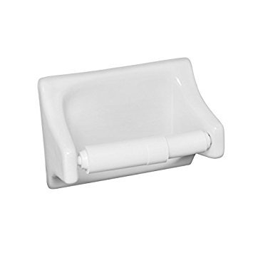 Daltile White Glazed Ceramic Toilet Paper Holder - Bathroom Accessories for Modern & Traditional Home Decor