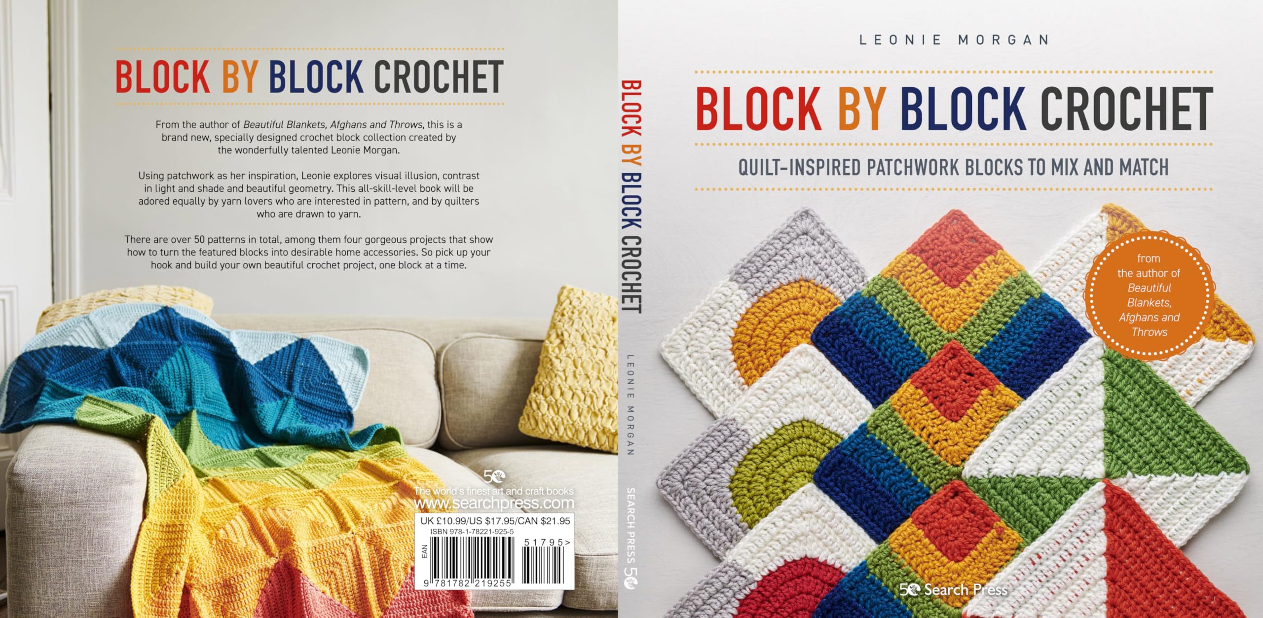 Block by Block Crochet Kit - Mix & Match Quilt-Inspired Patchwork Blocks for Blankets, Scarves & Home Decor | DIY Crochet Patterns for Beginners & Experts