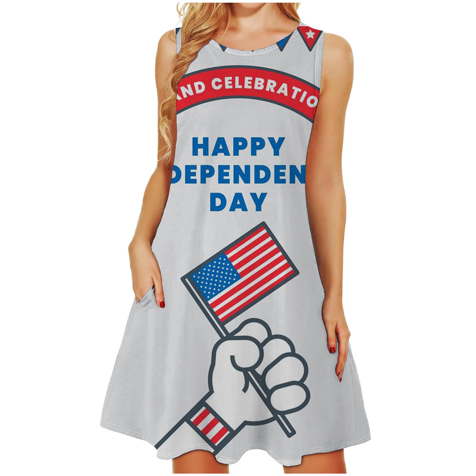 Women's Summer Dresses 2022 - Sleeveless Floral Print Casual Maxi Dress with Pockets & Ruffles | Perfect for Beach Vacation, Bridesmaid Party, Evening Out and Daily Wear