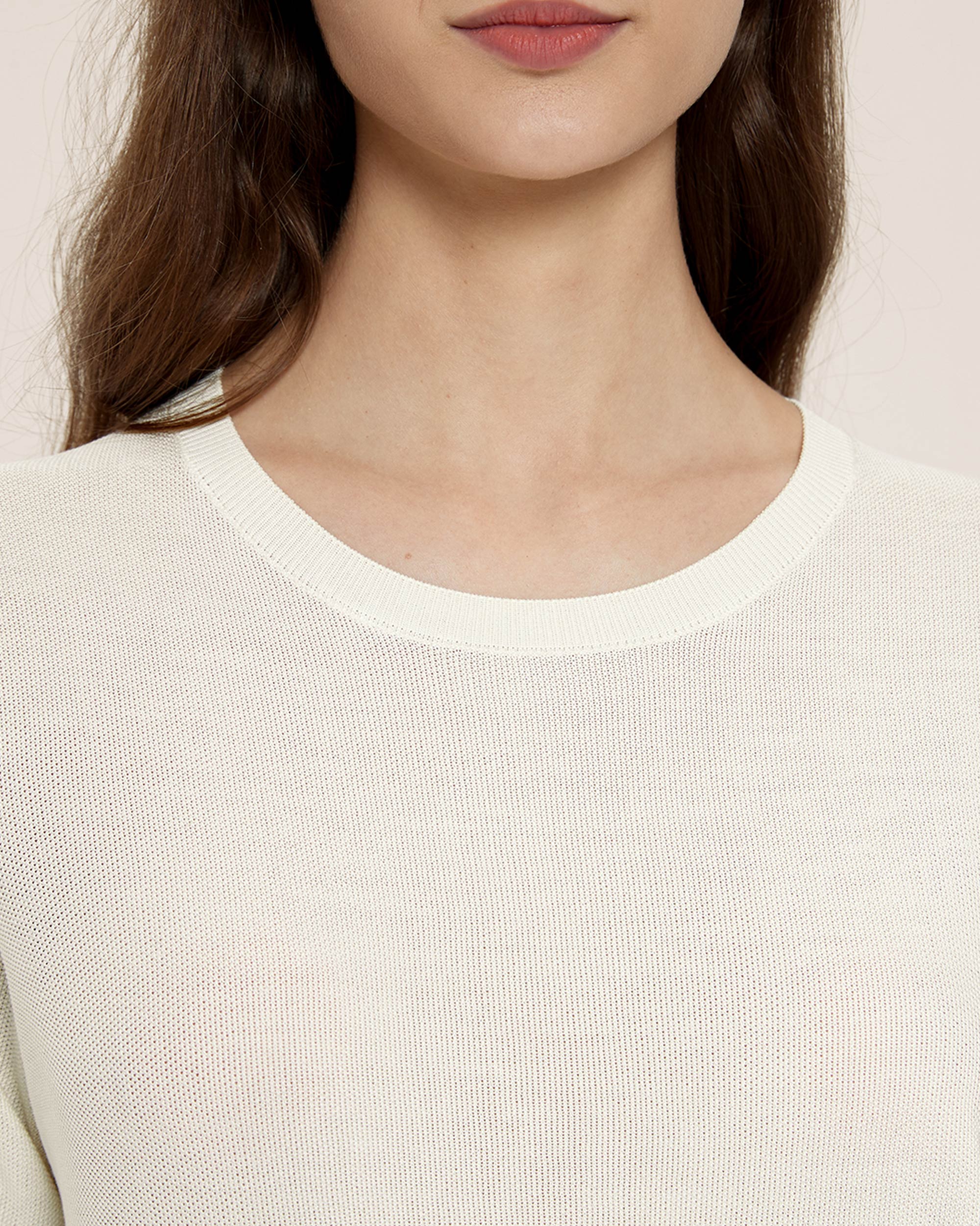 Silk Knit Crew Neck T-Shirt for Women - Soft & Breathable Summer Top - Perfect for Casual Wear, Layering & Office Outfits