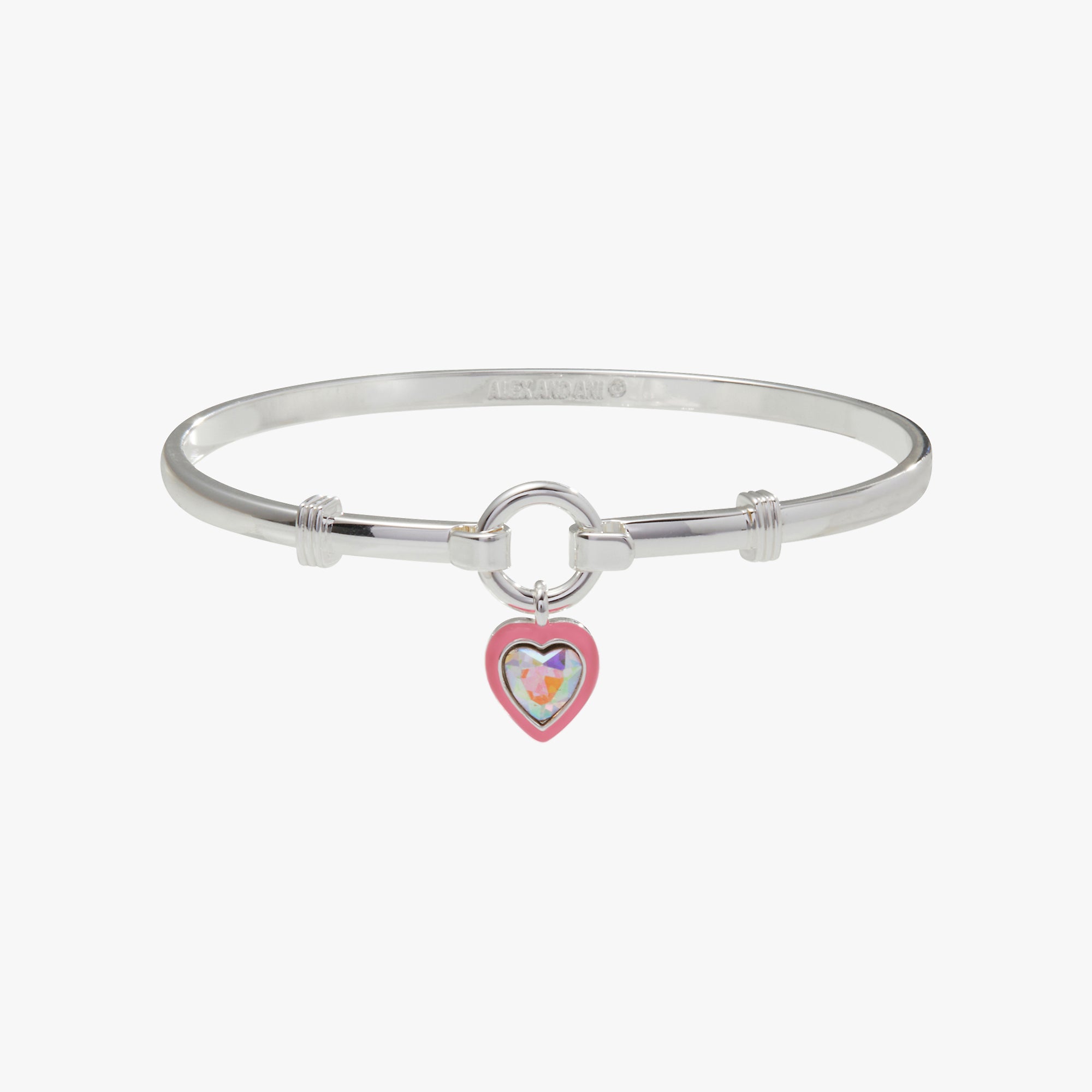 Sparkling Crystal Heart Clip Bangle Bracelet for Women - Elegant Adjustable Fashion Jewelry Gift for Valentine's Day, Anniversary & Special Occasions