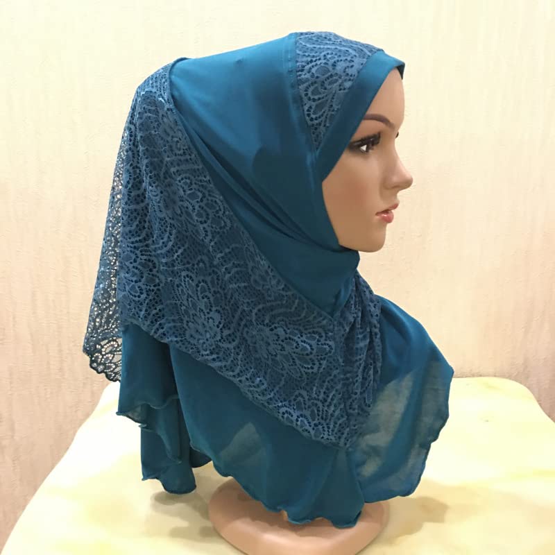 ANKOMINA Women's Muslim Hijab Scarf - Modest Lace Head Wrap Shawl for Prayer, Work & Everyday Wear | Breathable Hair Cover for Hijabi Fashion