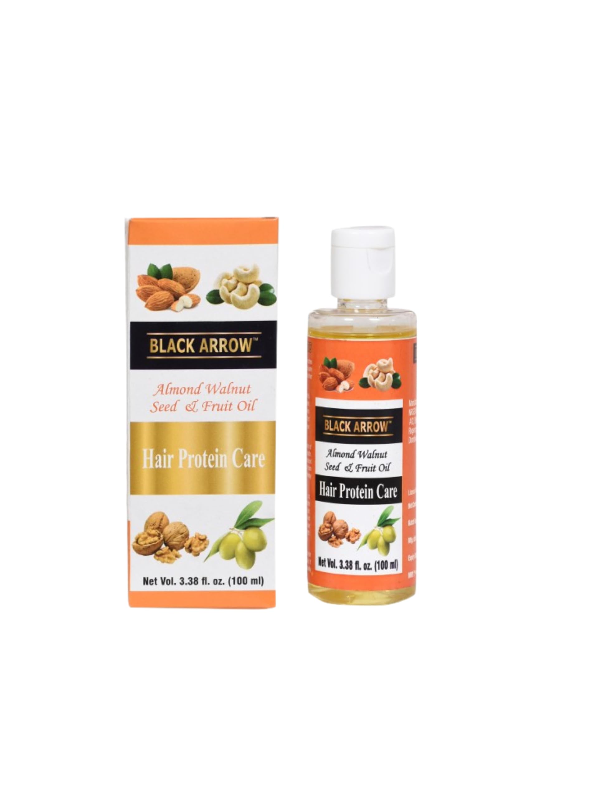 Black Arrow Almond Protein Hair Care for Hair Fall & Growth with Extra Virgin Olive Oil & Almond Oil - 100ml | Strengthens & Nourishes Hair for Men & Women | Perfect for Daily Hair Care & Scalp Treatment