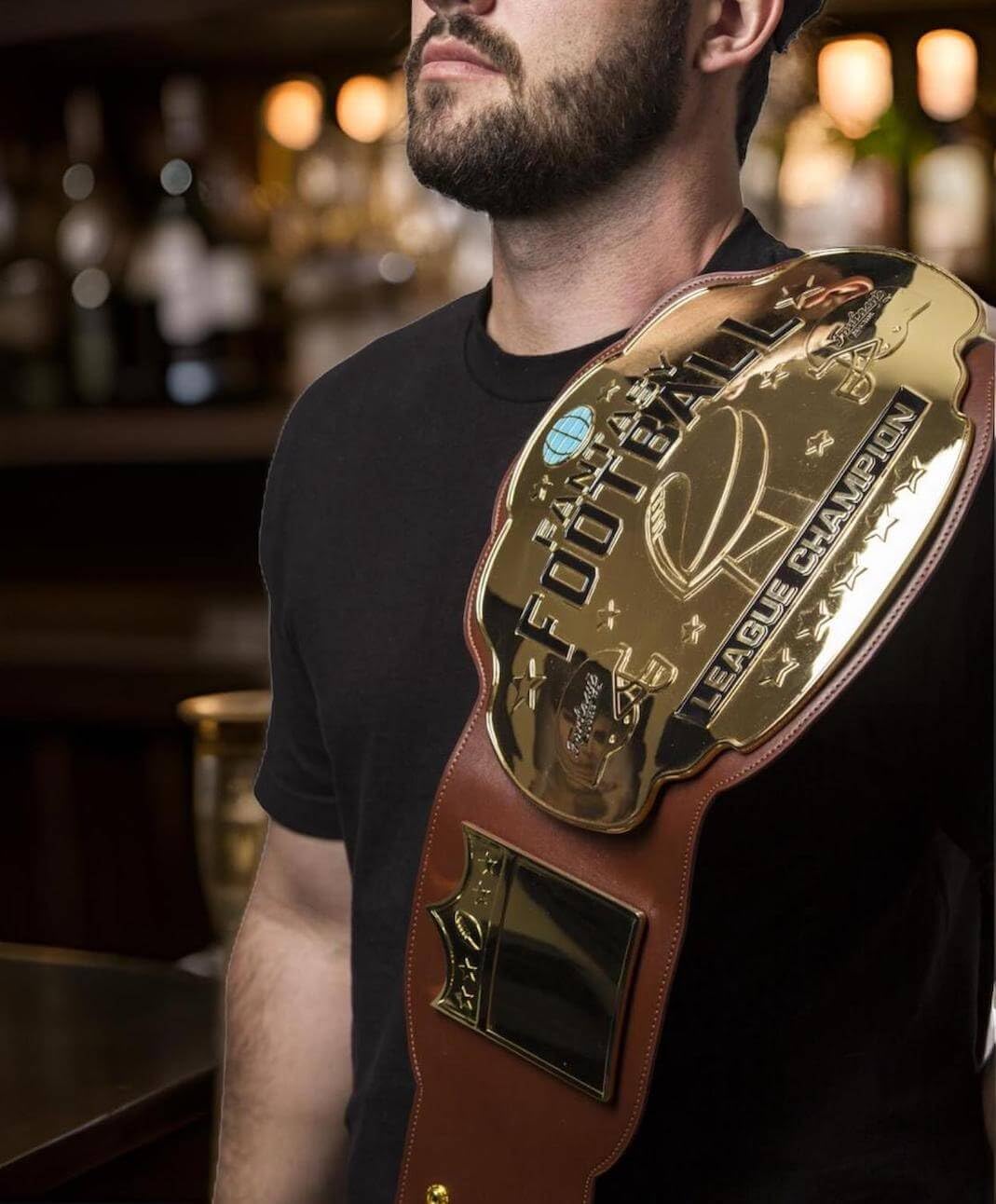 FantasyJocks Fantasy Football Championship Belt - Brown Bomber | Premium Trophy Belt for Fantasy Football Winners | Perfect for Victory Celebrations & Sports Awards