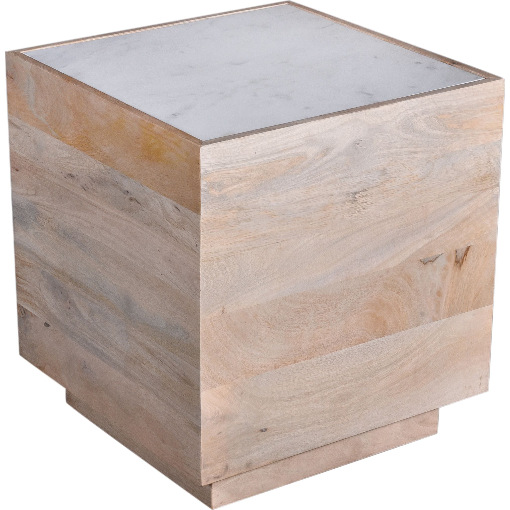 Avani White Marble End Table - Modern Nightstand for Bedroom & Living Room - Elegant Side Table with Sturdy Metal Base - Perfect for Coffee, Books & Decor