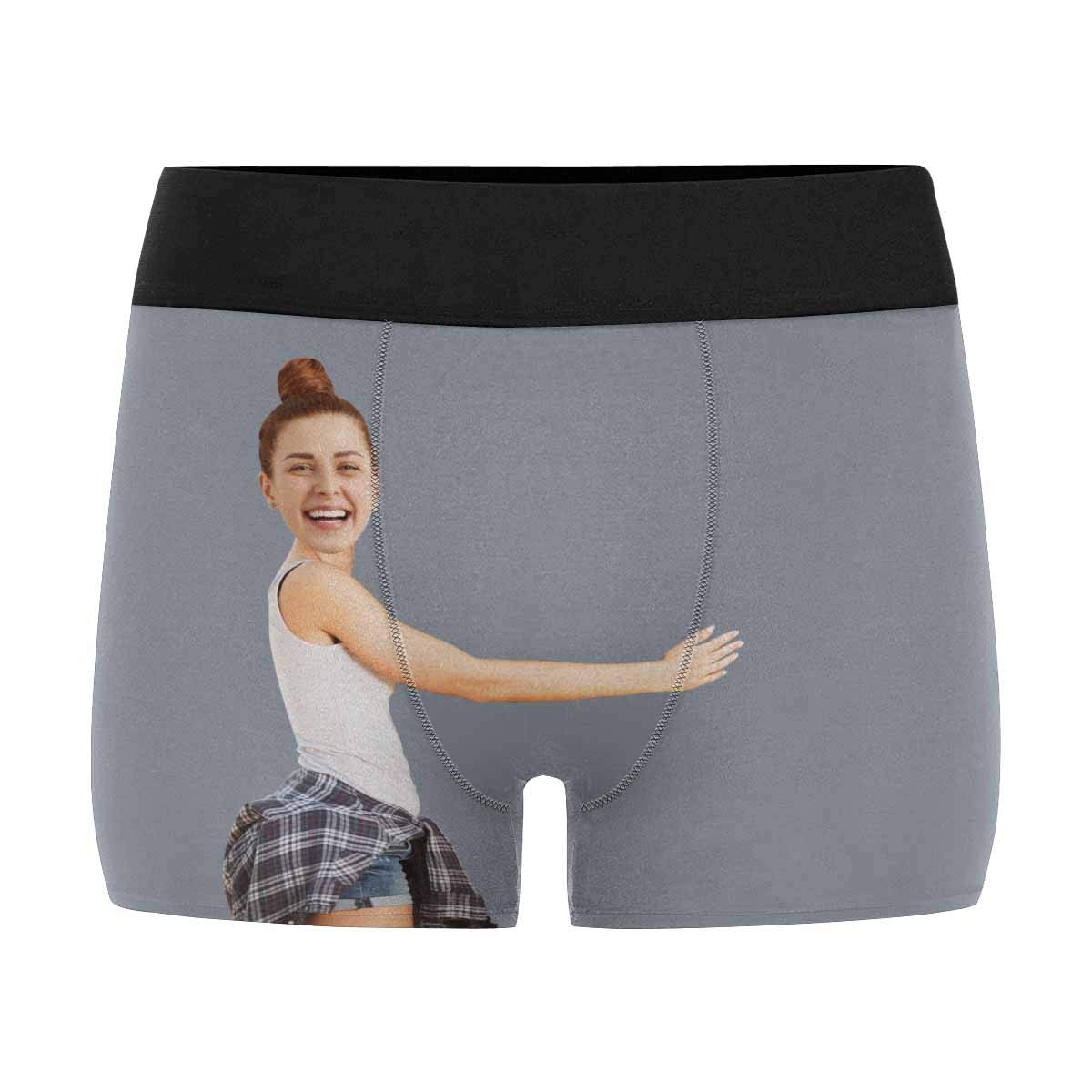 Custom Face Boxer Briefs for Men - Personalized Valentine's Day Underwear in Watermelon Red - Perfect Gift for Him, Couples Matching Underwear & Romantic Occasions