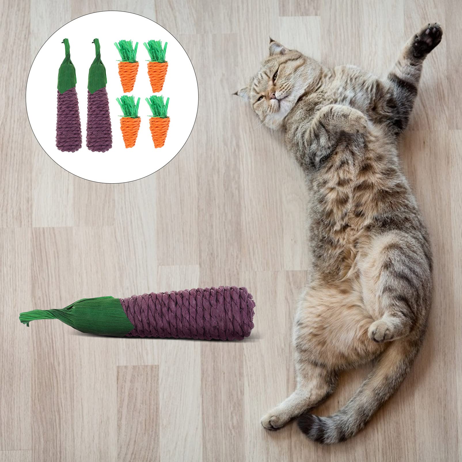 Balacoo 6-Pack Natural Grass Chew Toys for Hamsters, Rabbits & Small Pets - Safe Teething & Biting Blocks for Bunnies, Rats & Dogs - Perfect for Cage Enrichment & Dental Health
