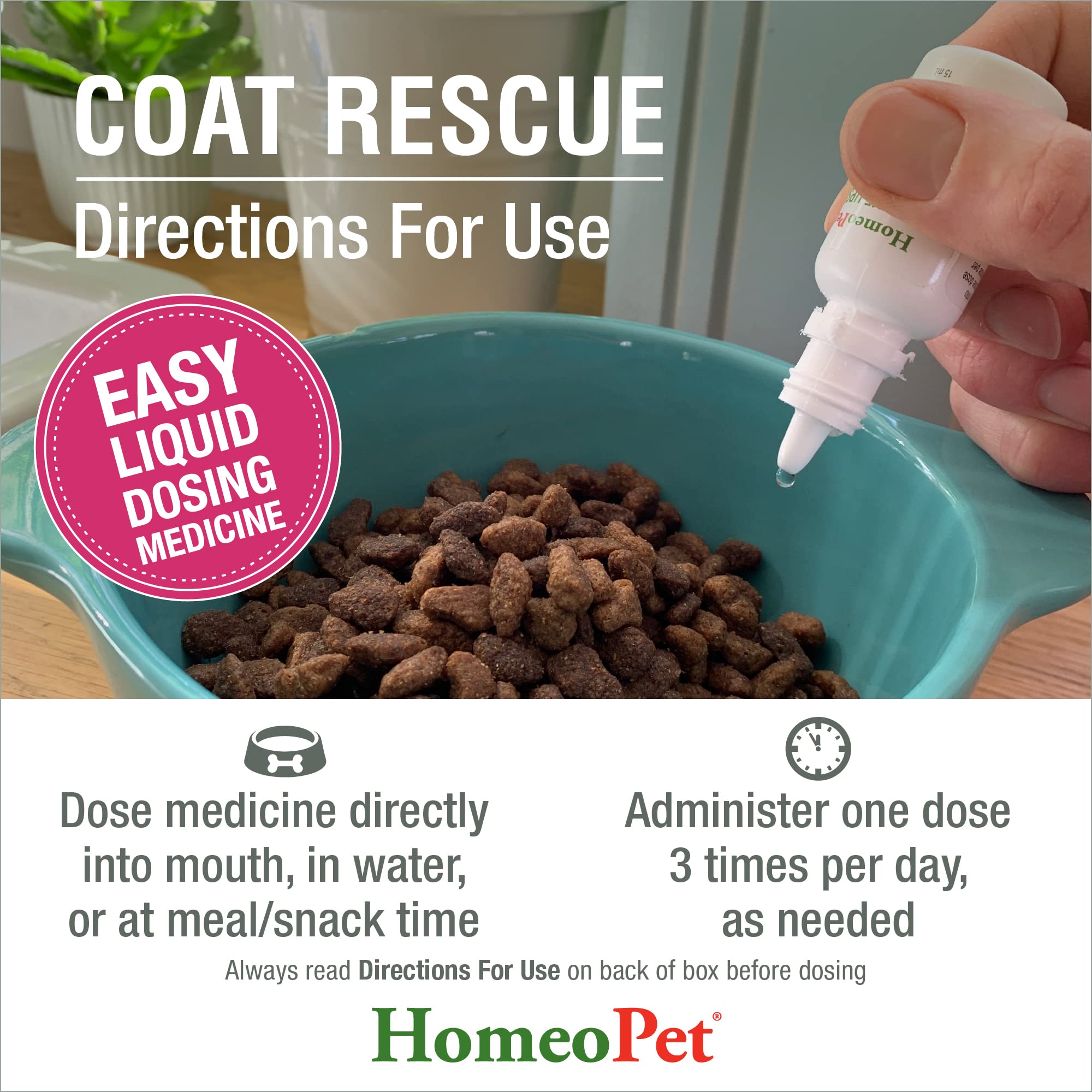 HomeoPet Coat Rescue - Natural Skin & Coat Support for Dogs & Cats - 15ml | Soothes Itching & Promotes Healthy Fur - Ideal for Allergies & Seasonal Shedding