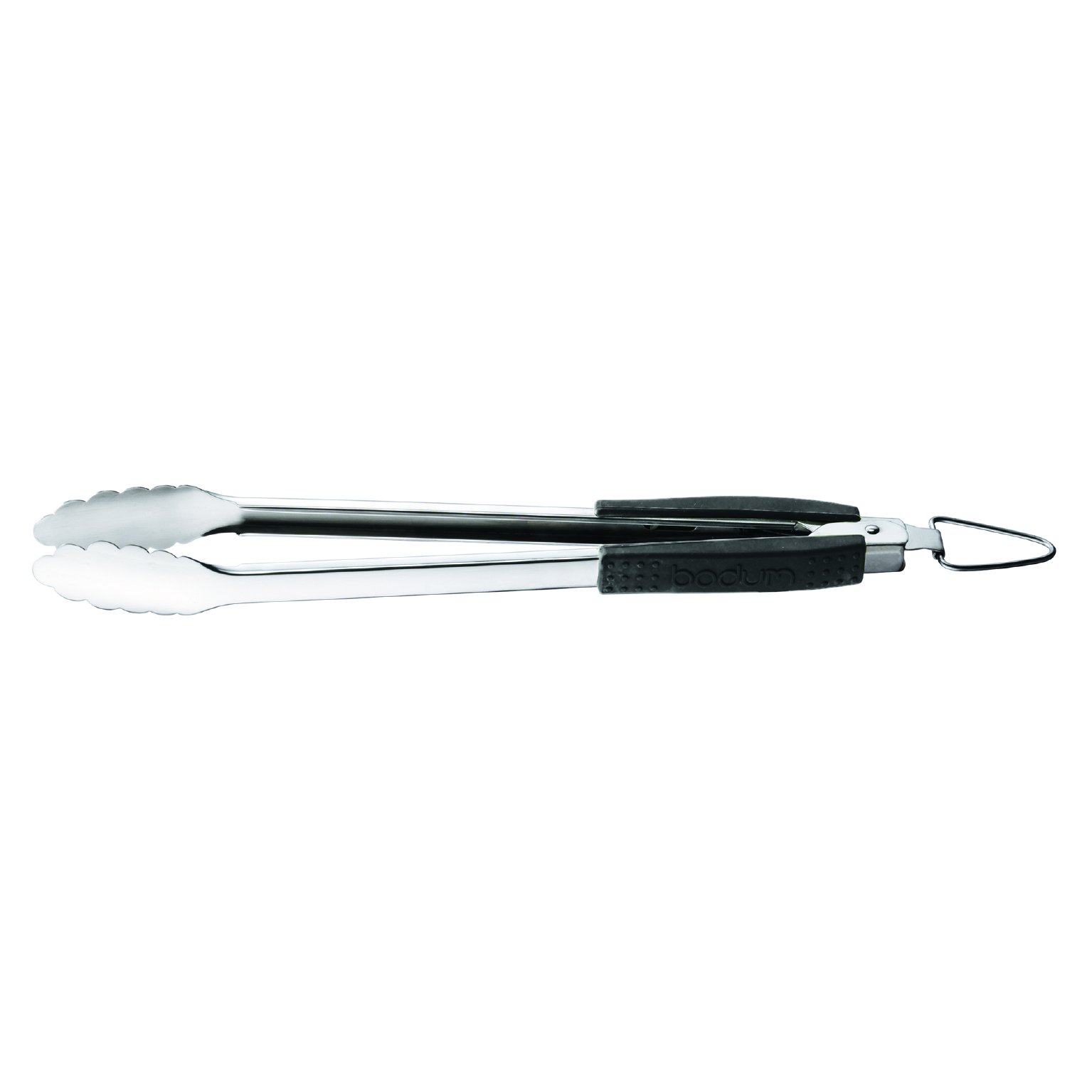 Bodum Fyrkat Grill Tool Nipper - Black Stainless Steel BBQ Tongs for Outdoor Cooking, Grilling, and Camping