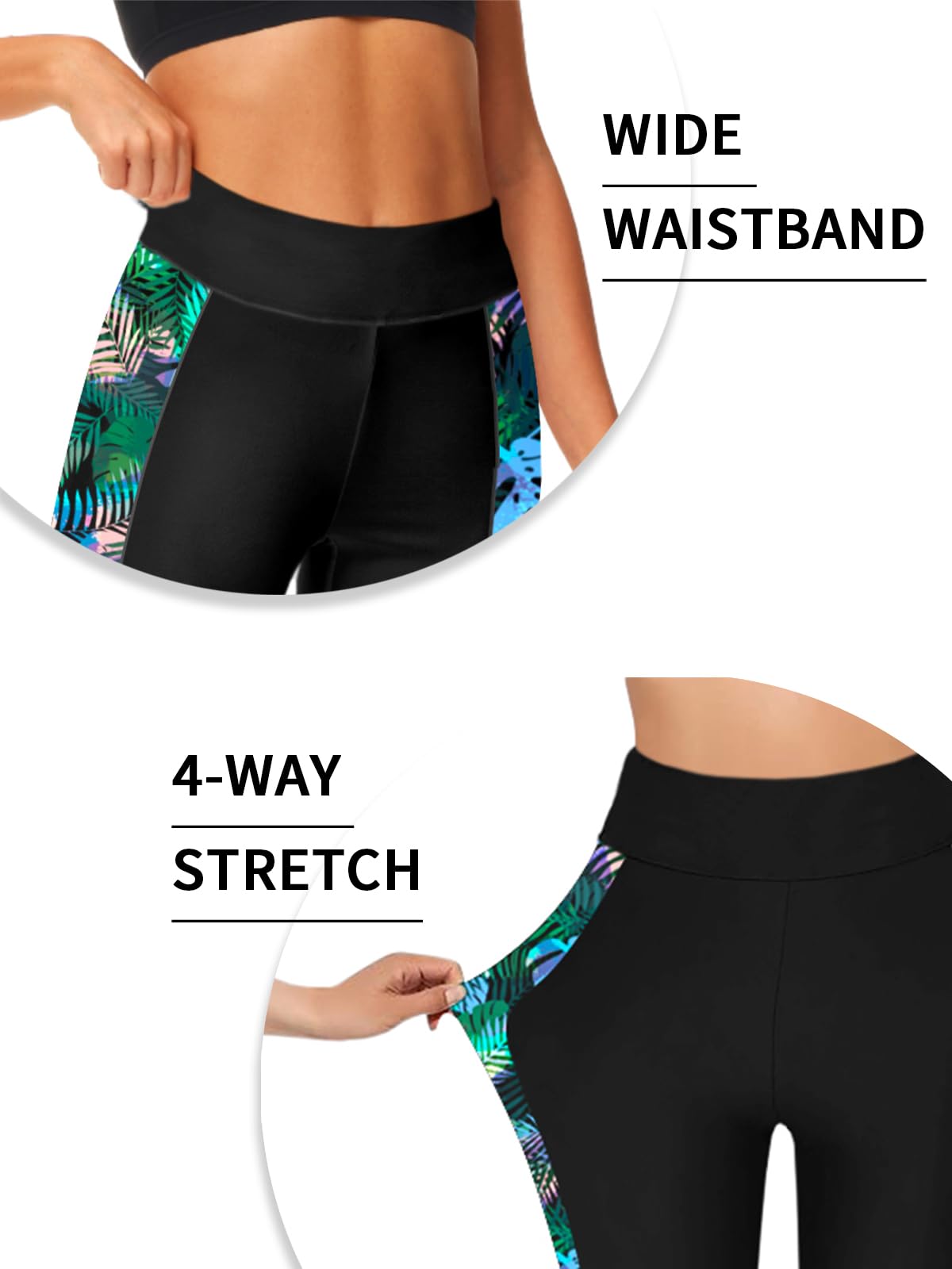 **Deerose Women's High Waisted Swim Pants – UPF 50+ Sun Protection, Quick-Dry Rash Guard Leggings for Beach, Pool & Water Sports**